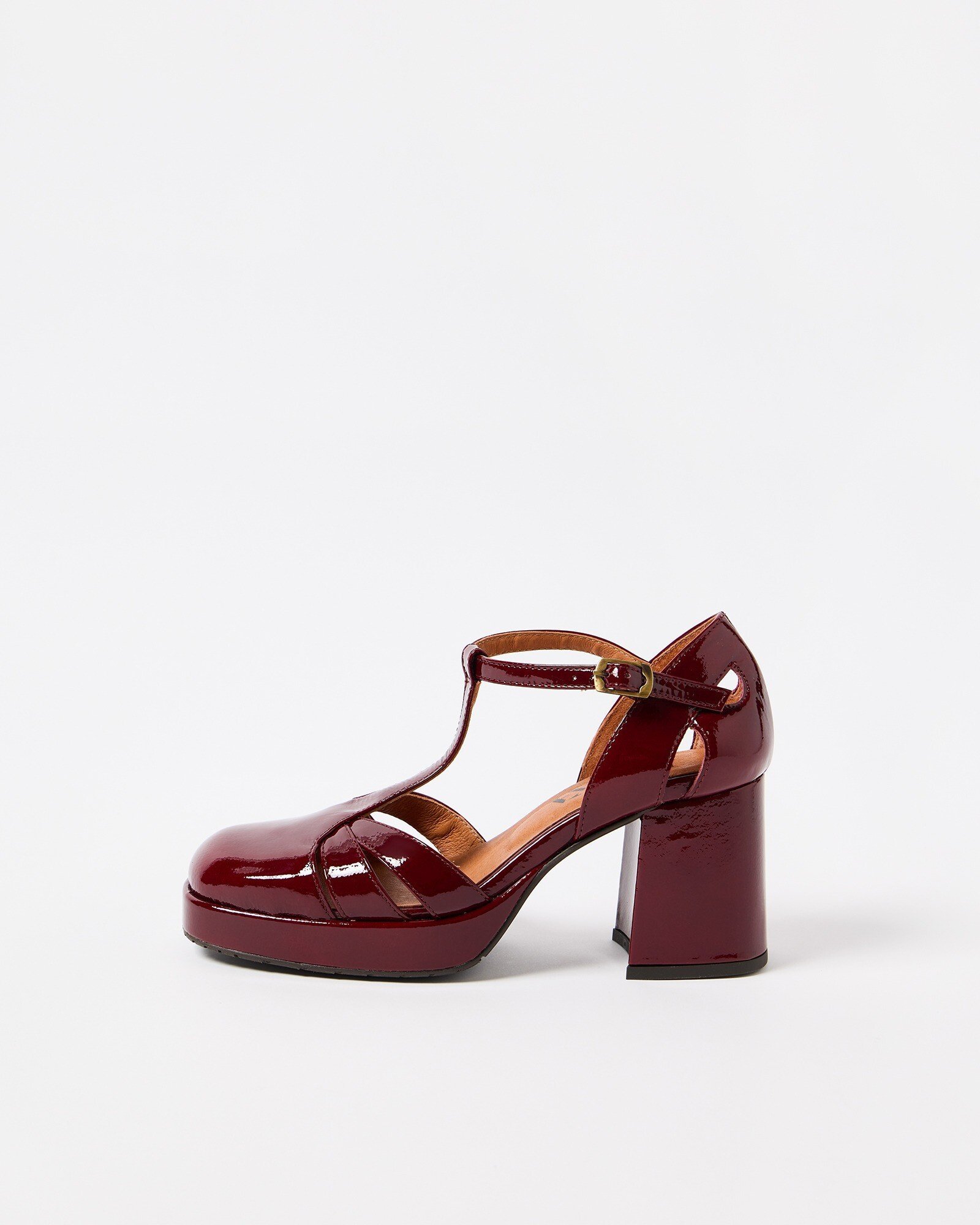 mispiga　ASKAPREMIUM SYMPHONICCONC2018 Esska Chaza Red Patent Leather Heeled Sandals | Oliver Bonas