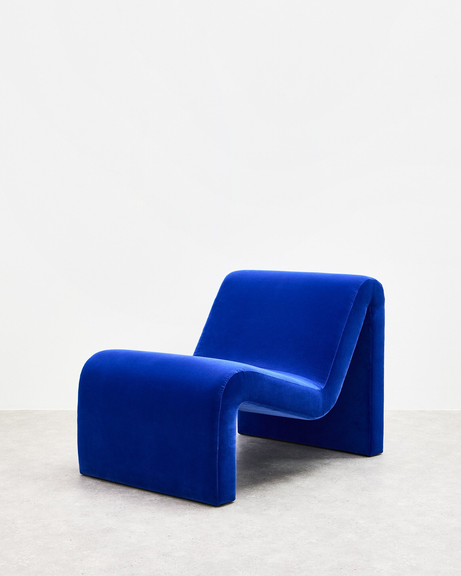 Pambo Cobalt Blue Velvet Lounge Chair Oliver Bonas