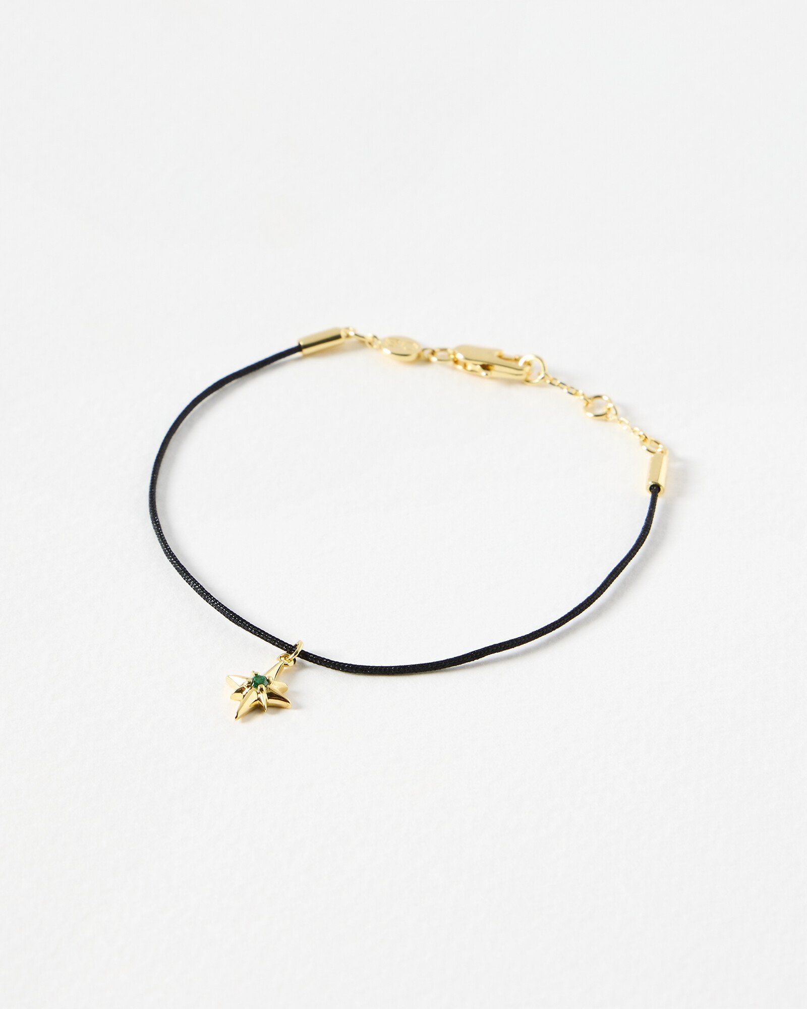 Elara Green Stone Star Charm Corded Bracelet Oliver Bonas