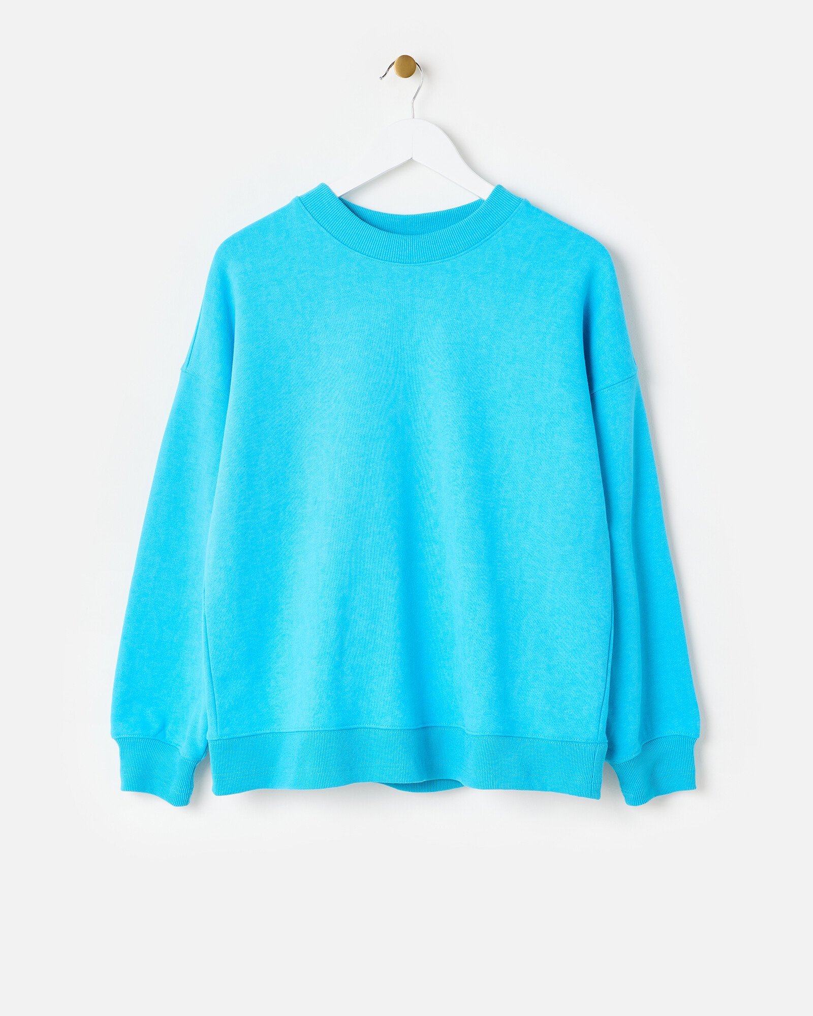 Blue Washed Longline Sweatshirt Oliver Bonas