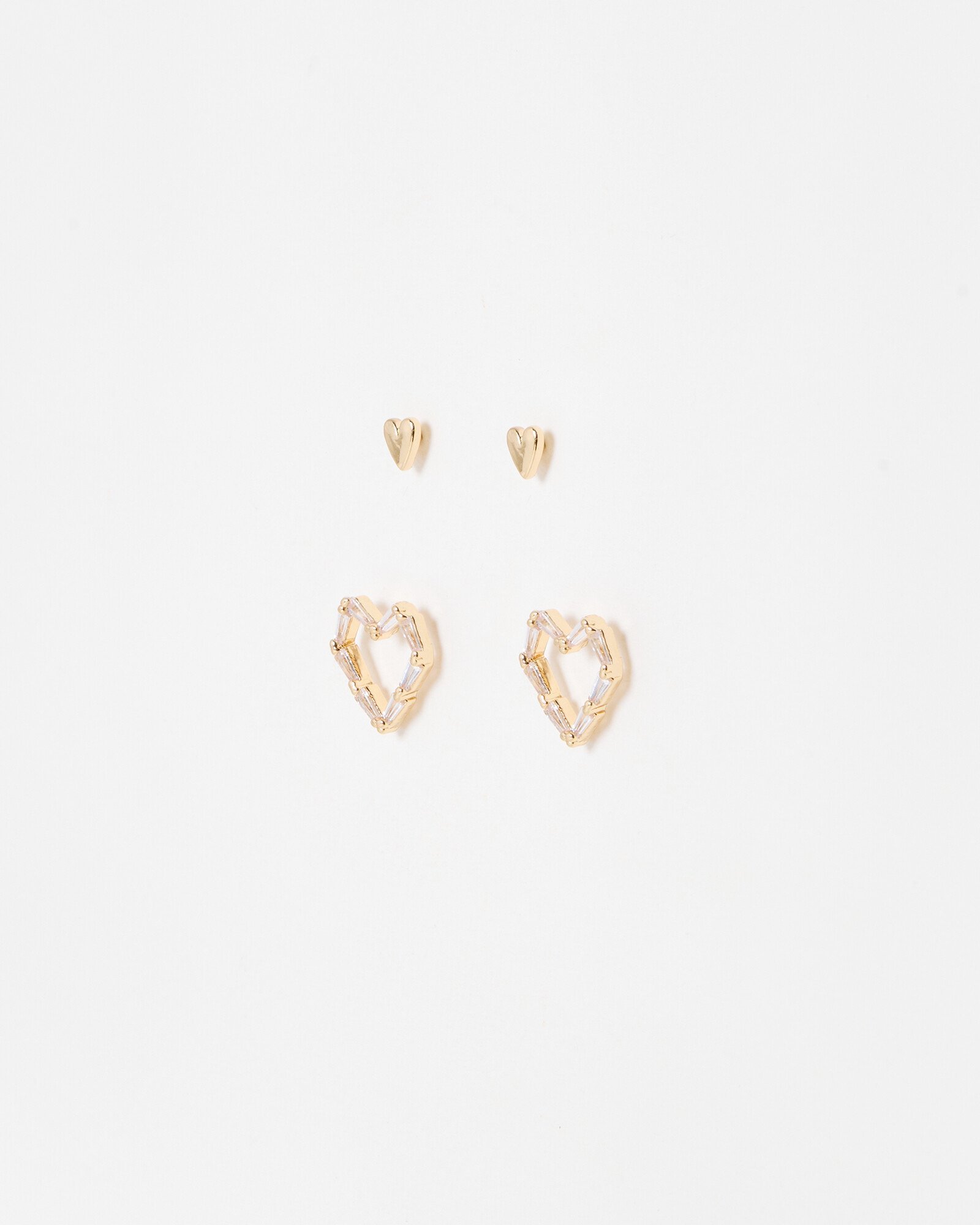 Ella Mini Hearts Stud Earring Pack of Four Oliver Bonas