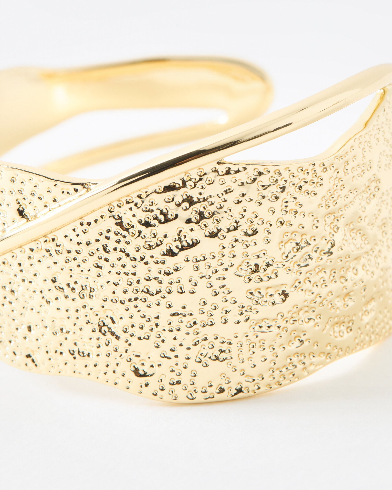 Vera Wide Cross Over Gold Tone Cuff Bangle | Oliver Bonas