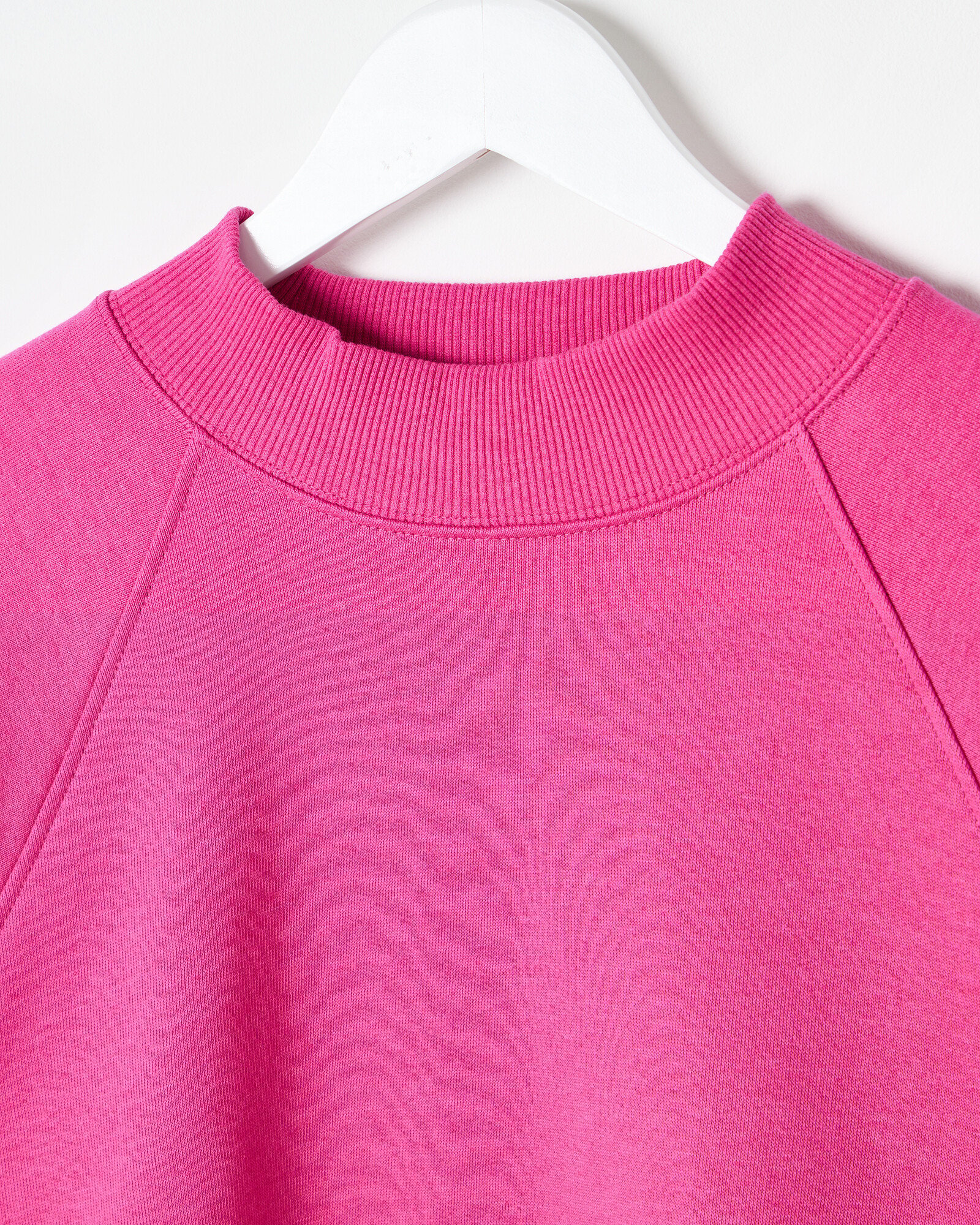 Pink High Neck Raglan Sweatshirt | Oliver Bonas