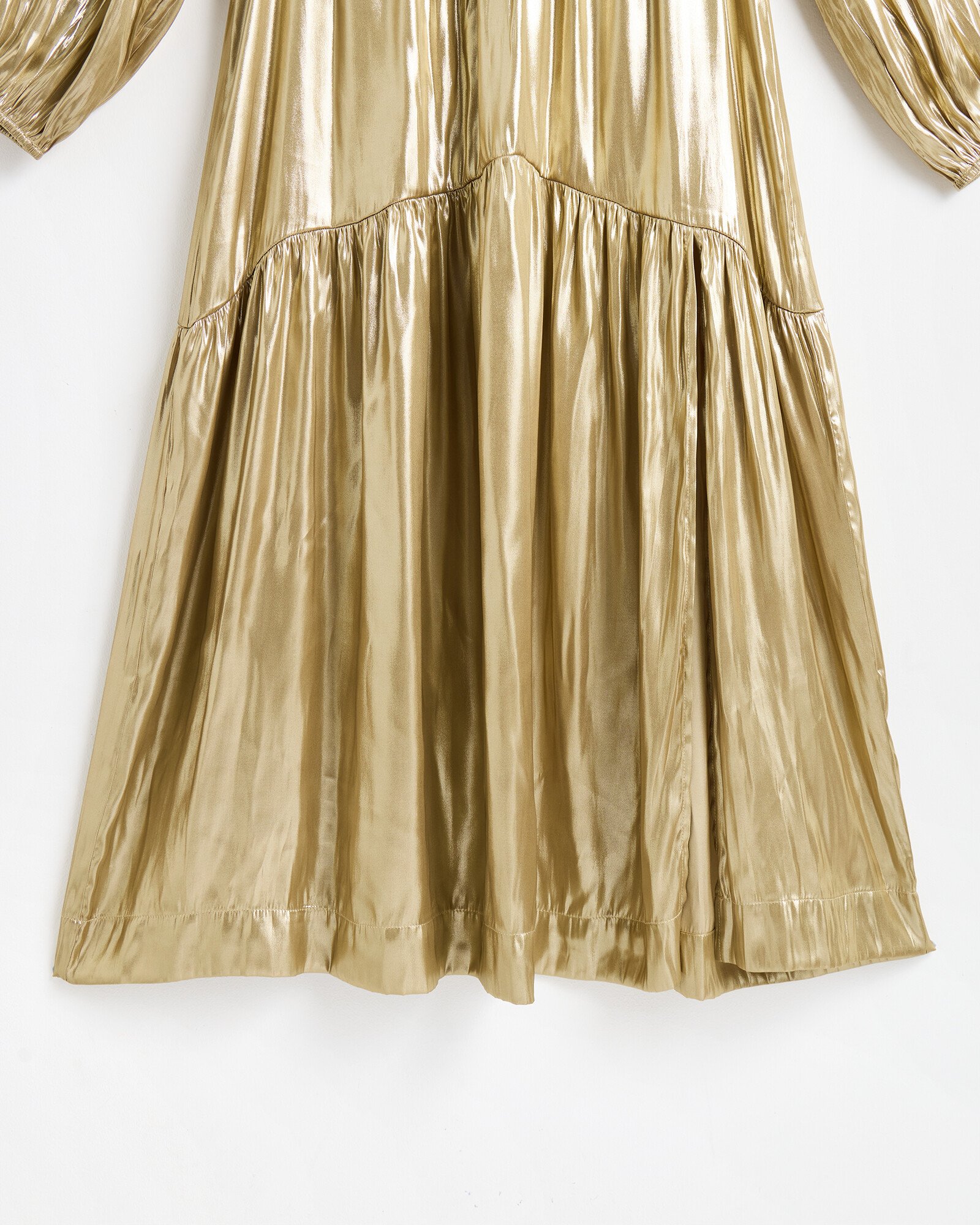 dress with gold detail Adrianna Papell Foil Asymmetric Gown Women's Dress Sage/Gold : 14 main image 1