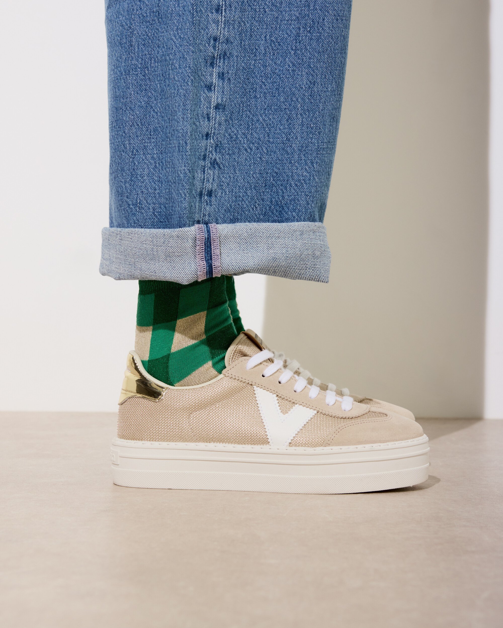 Victoria Barcelona Cream Platform Trainers Oliver Bonas