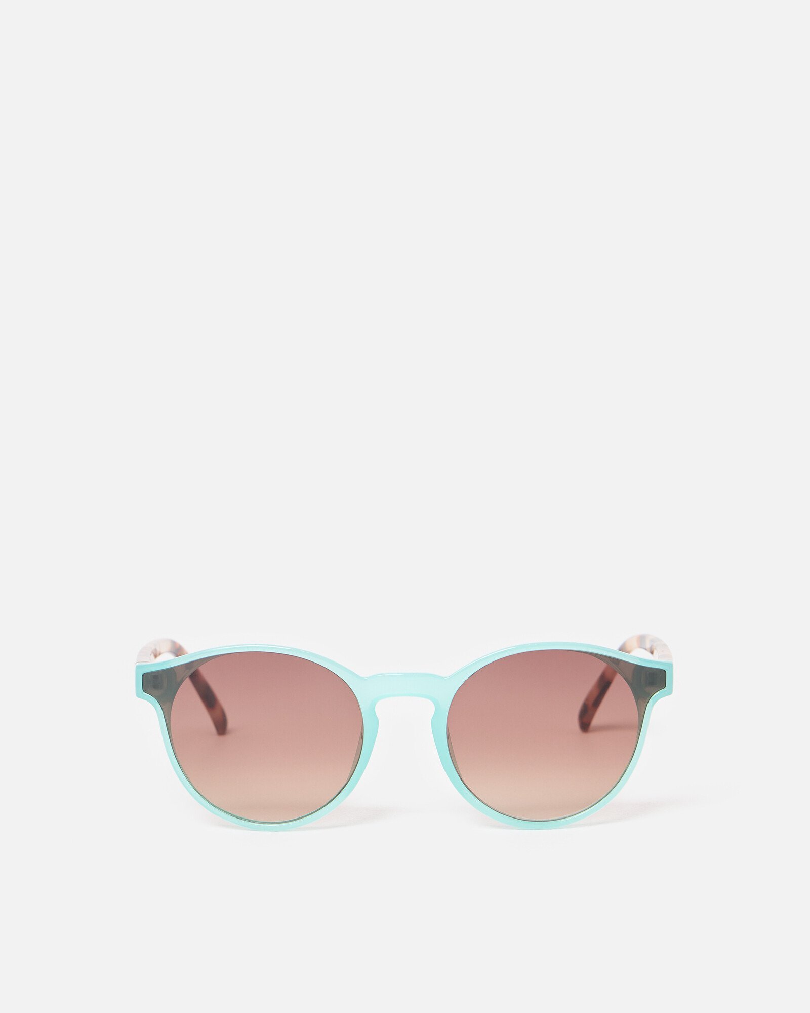 Aqua Blue Milky Faux Tortoiseshell Preppy Sunglasses Oliver Bonas