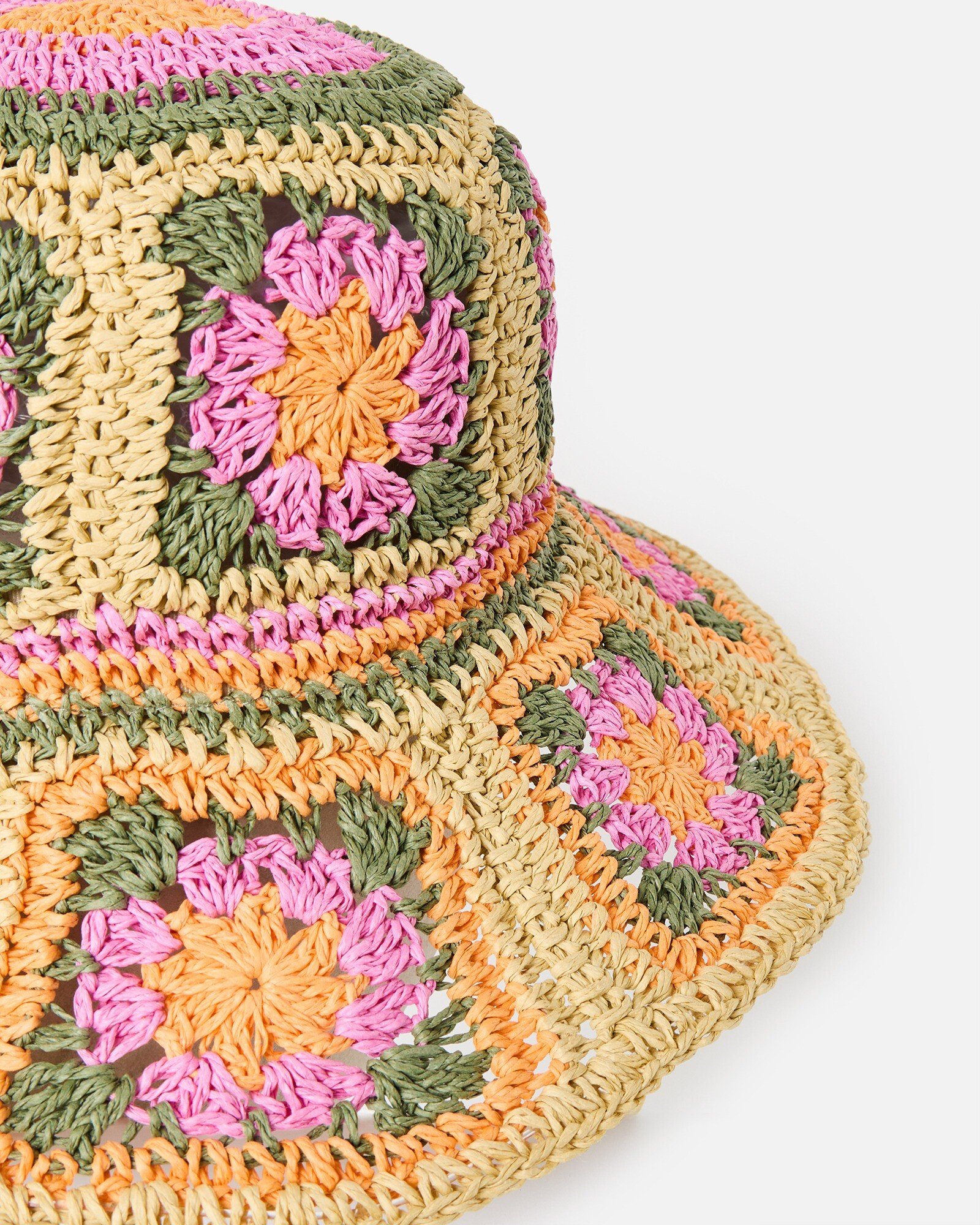 Crochet Flower Straw Bucket Hat Oliver Bonas