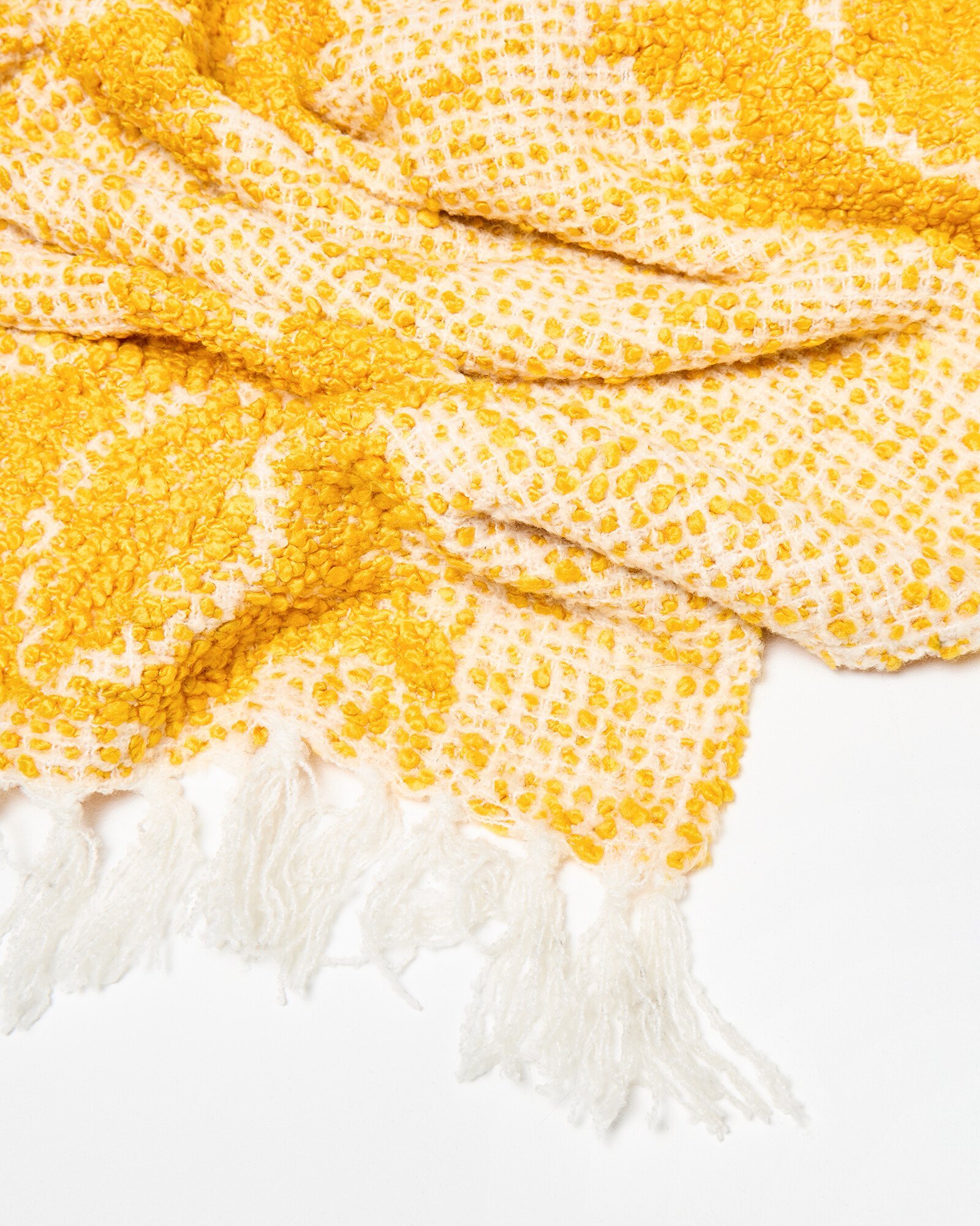 Sun Print Yellow Boucle Throw Oliver Bonas IE