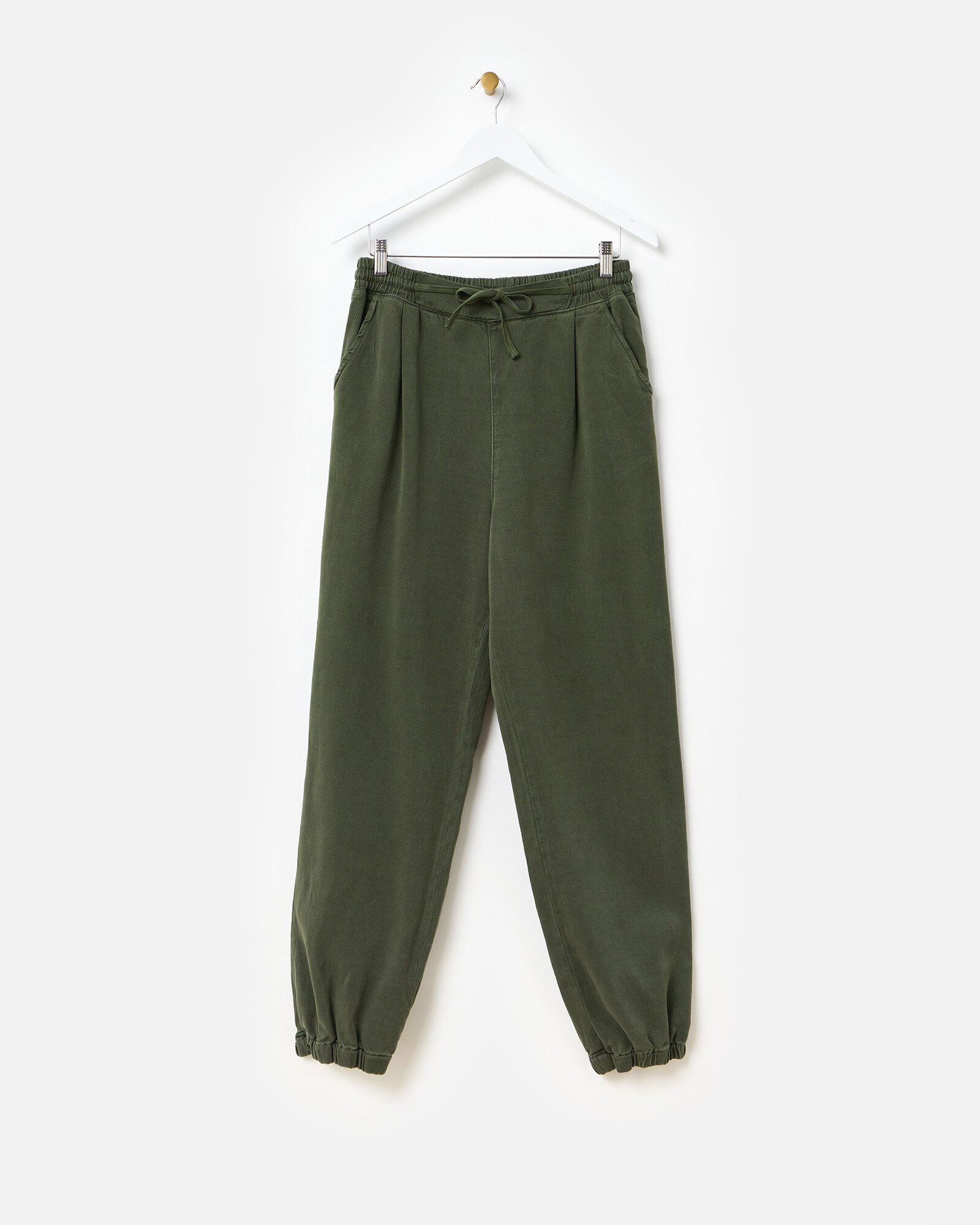 Khaki Green Denim Jogging Trousers Oliver Bonas