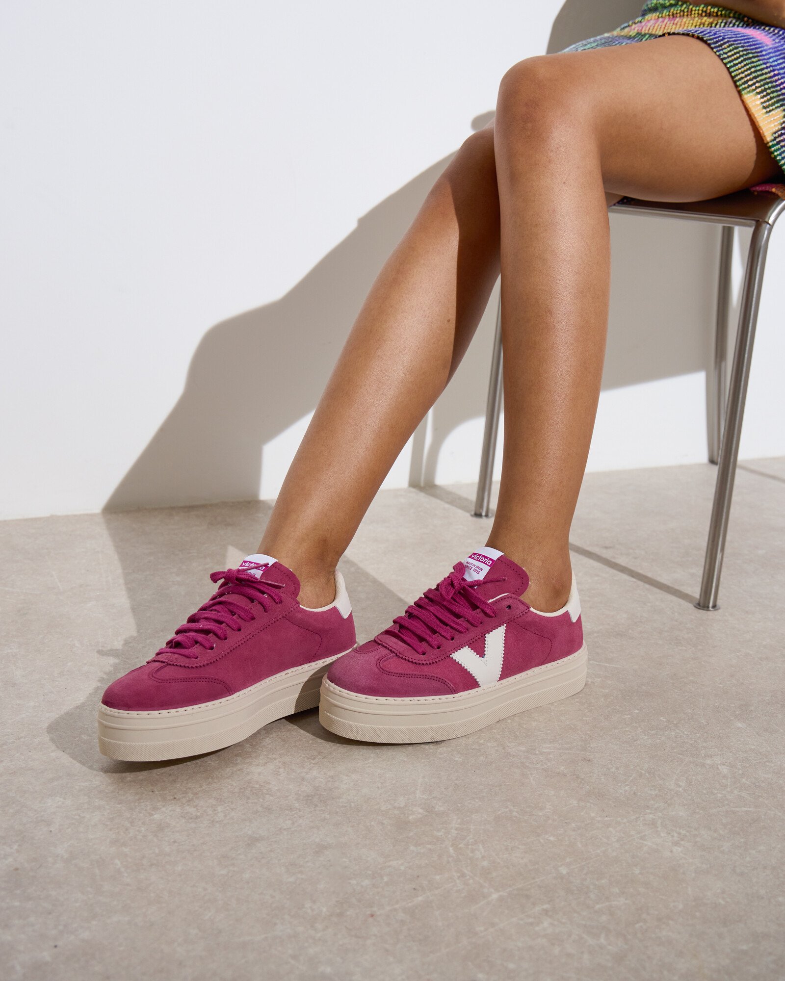 Victoria Barcelona Cyclist Pink Platform Trainers Oliver Bonas