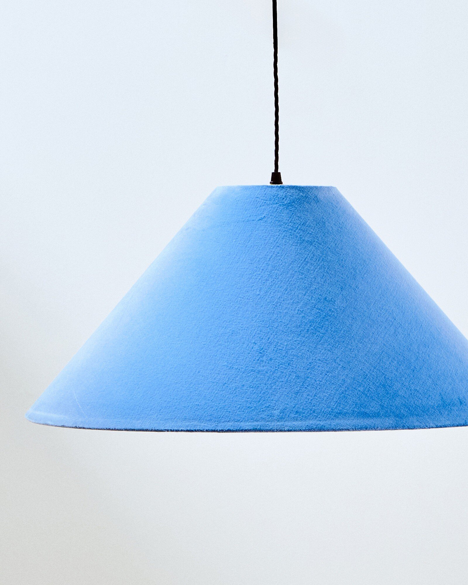 Velluto Blue Velvet Ceiling Lamp Shade Oliver Bonas