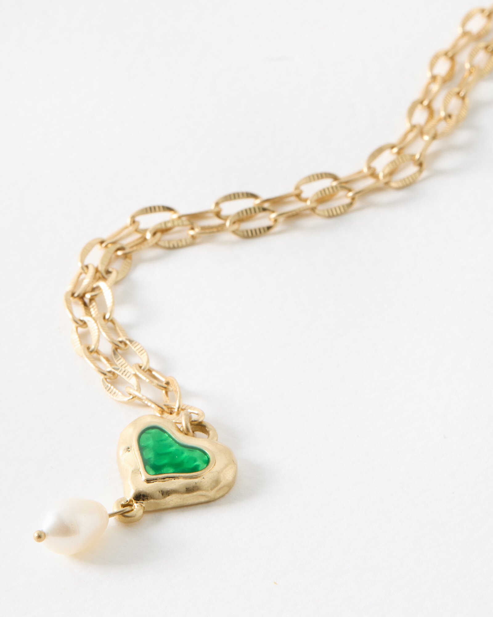 Sylvia Green Enamel Heart Pendant Necklace Oliver Bonas
