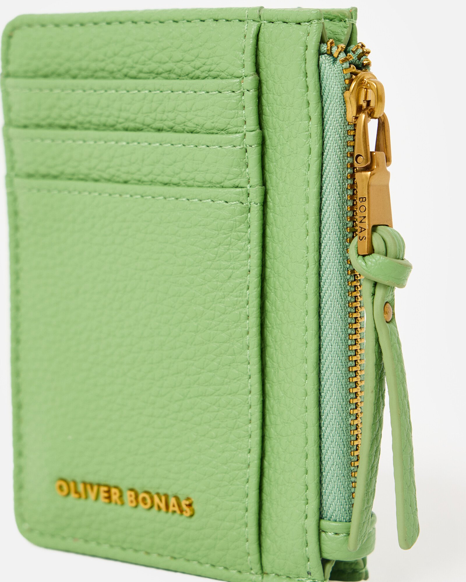 Kadie Green Zipped Card Holder | Oliver Bonas