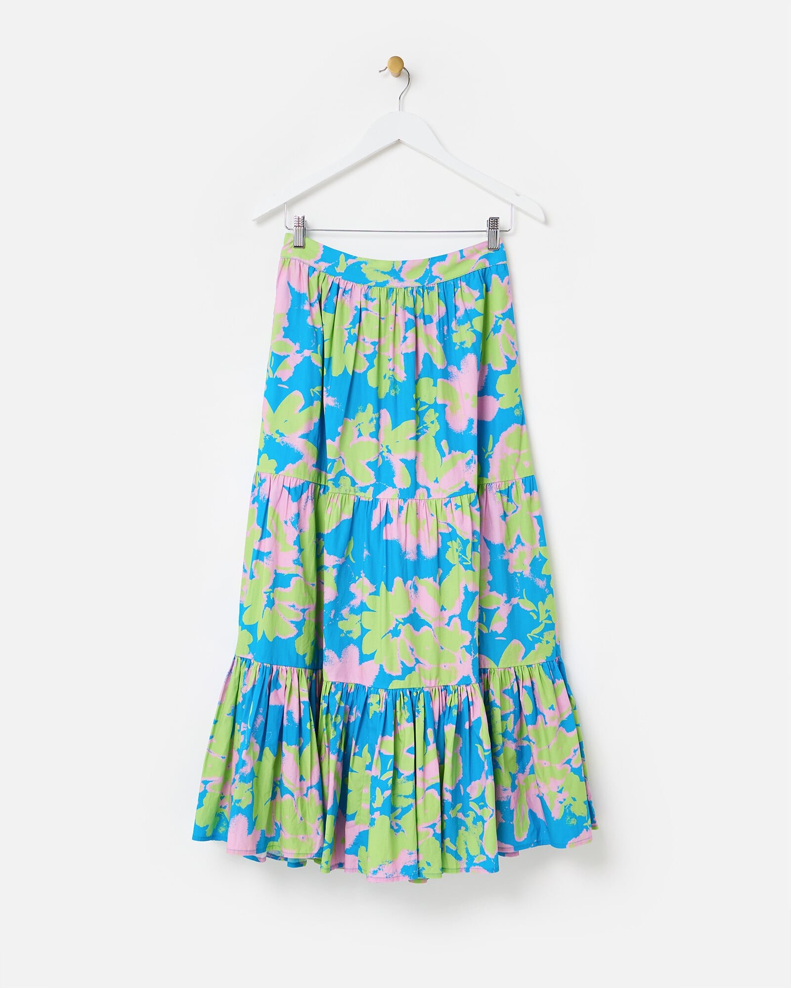 Blue & Green Luminous Floral V-Neck Midi Dress | Oliver Bonas Blue & Green Luminous Floral V-Neck Midi Dress | Oliver Bonas