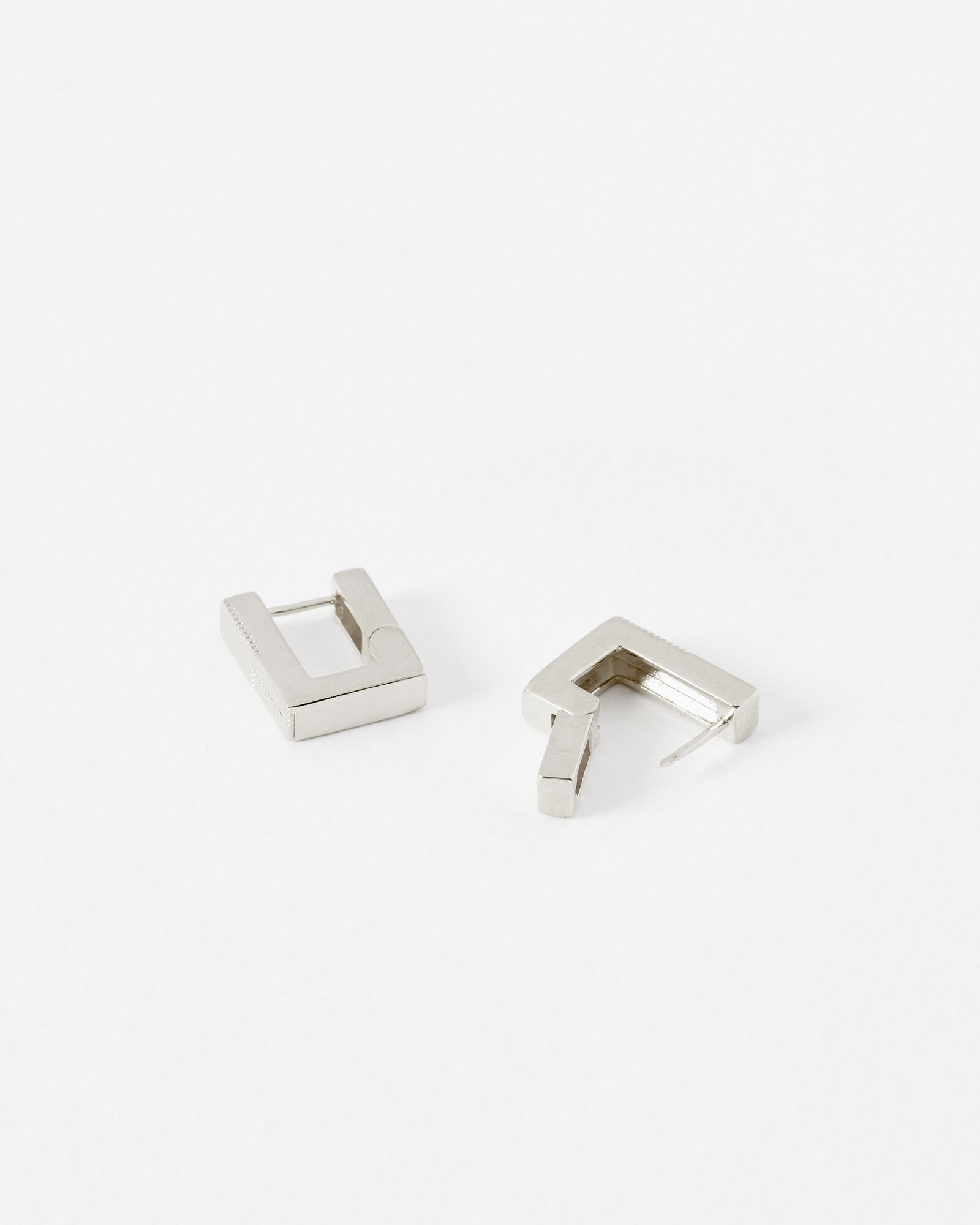 Konov Stainless Steel Square Stud Huggie Hoop Earrings - 8mm Black Earrings Set With Gift Bag