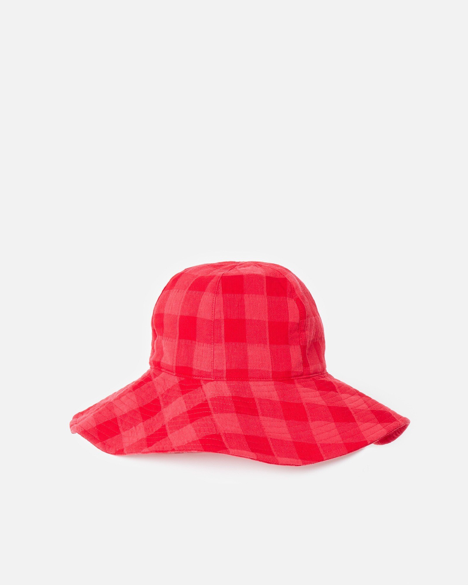 Red Checked Large Floppy Bucket Hat Oliver Bonas
