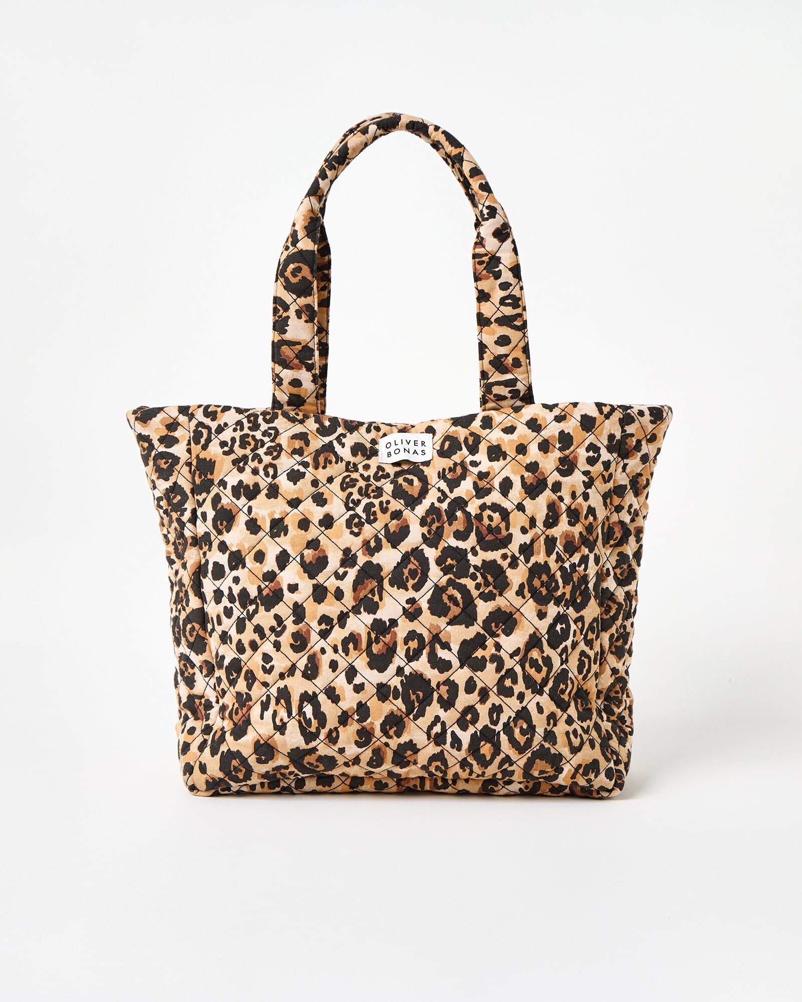 Becky Leopard Print Quilted Tote Bag | Oliver Bonas