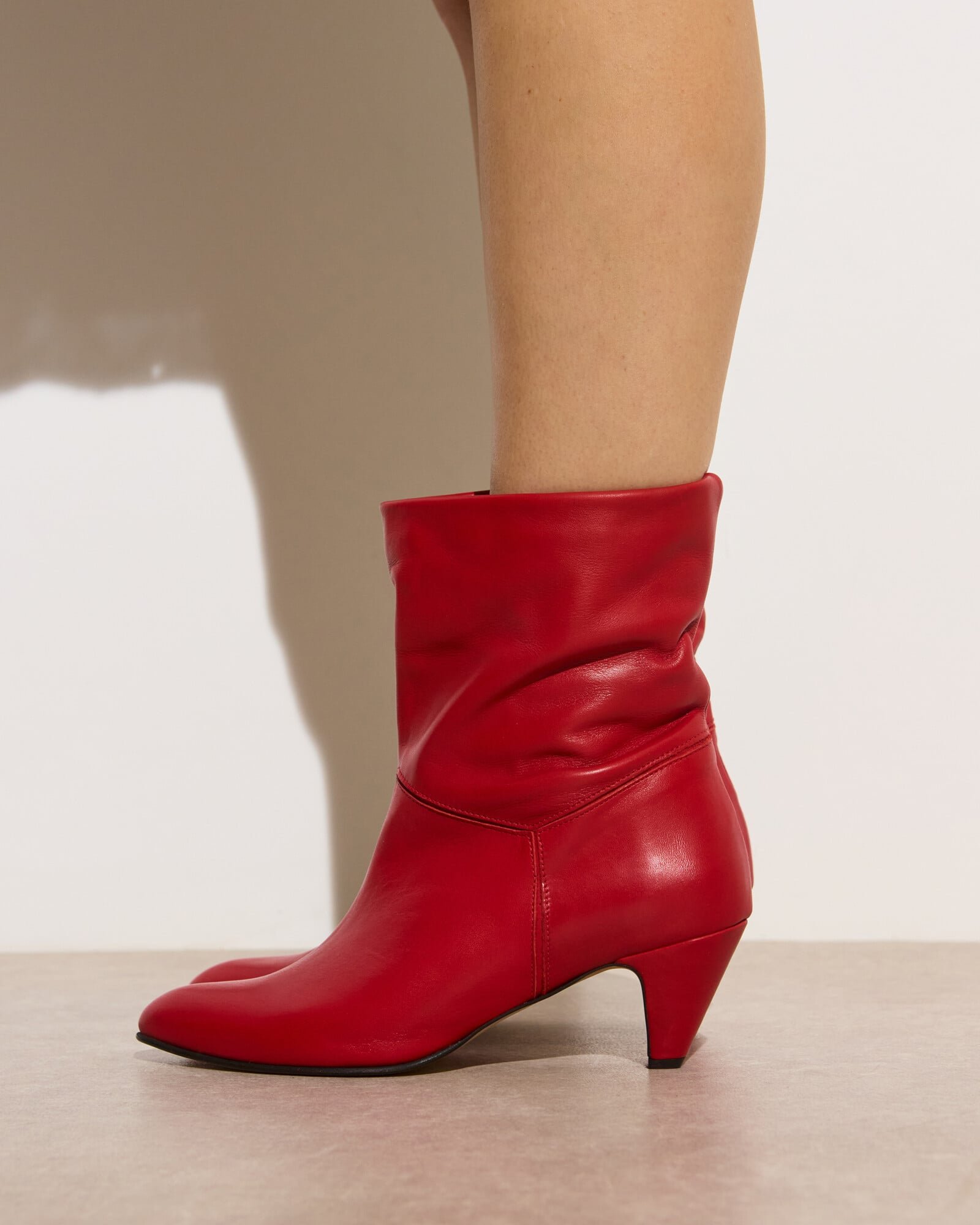 Anonymous Copenhagen Jassi 50 Red Leather Boots | Oliver Bonas
