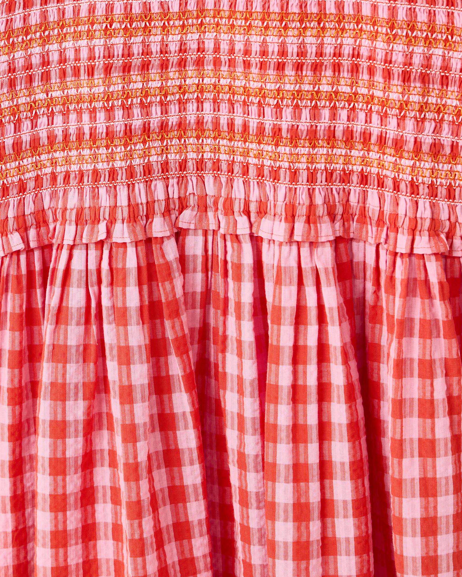 strapless open back dress Mimi Red Blossom Midi | Floral Gingham Midi main image 1