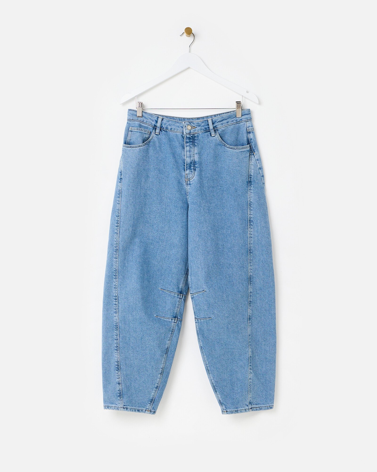 Light Blue Denim Barrel Leg Jeans Oliver Bonas