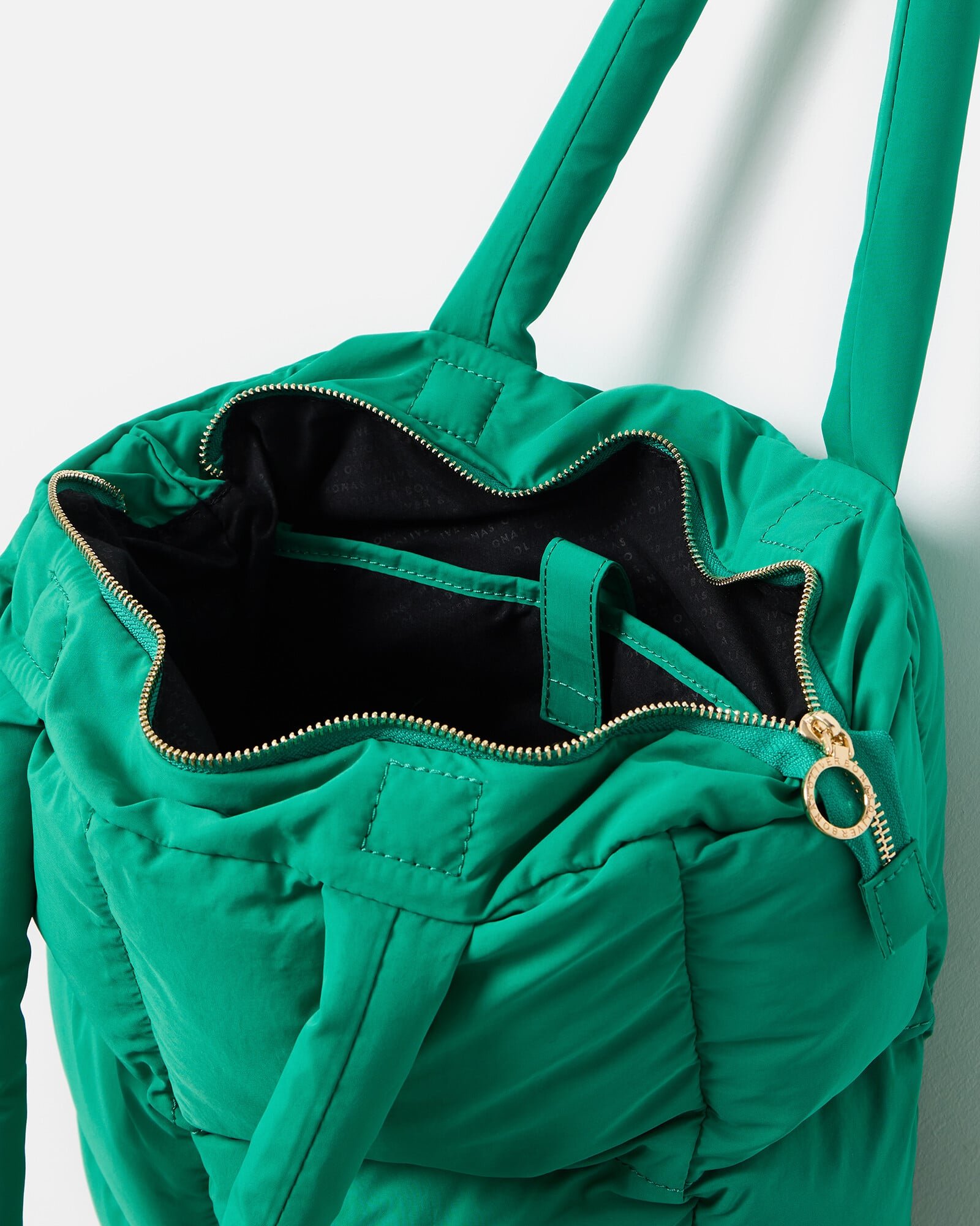Sac Fourre-tout Oliver Bonas Sadie - Vert - Anses Doubles - Zippé - Neuf