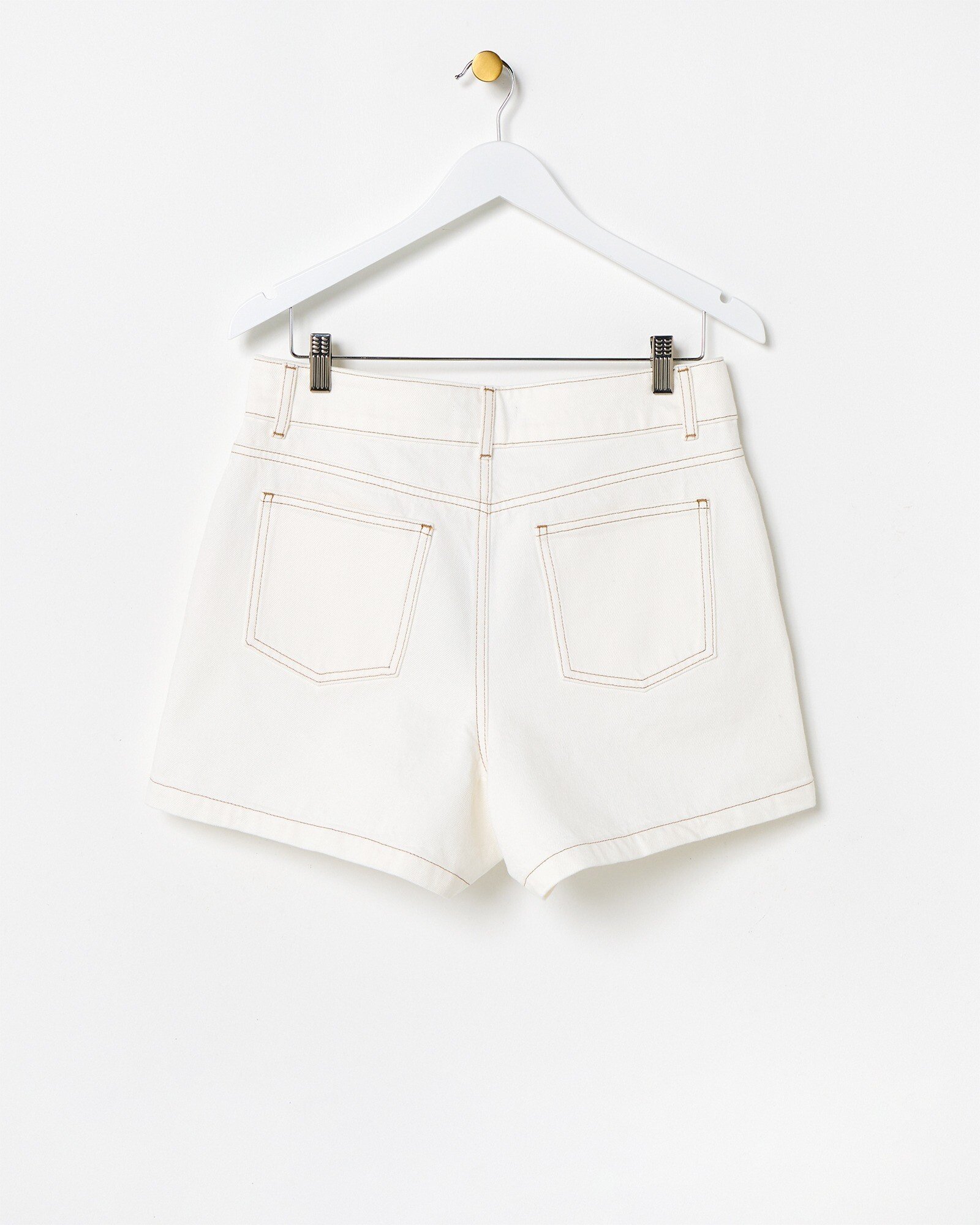 Ecru Cream Beaded Flower Denim Shorts | Oliver Bonas