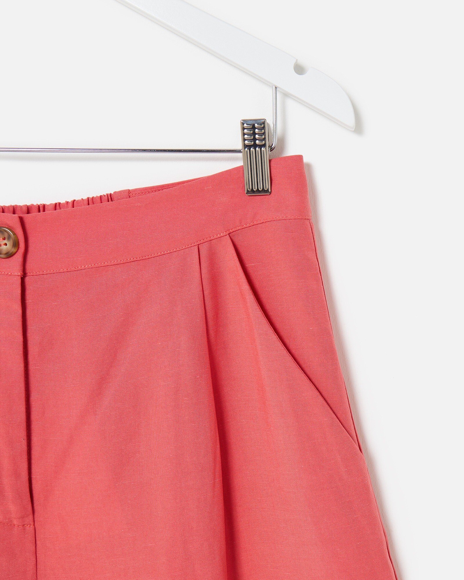 Coral Pink Cropped Wide Leg Trousers Oliver Bonas