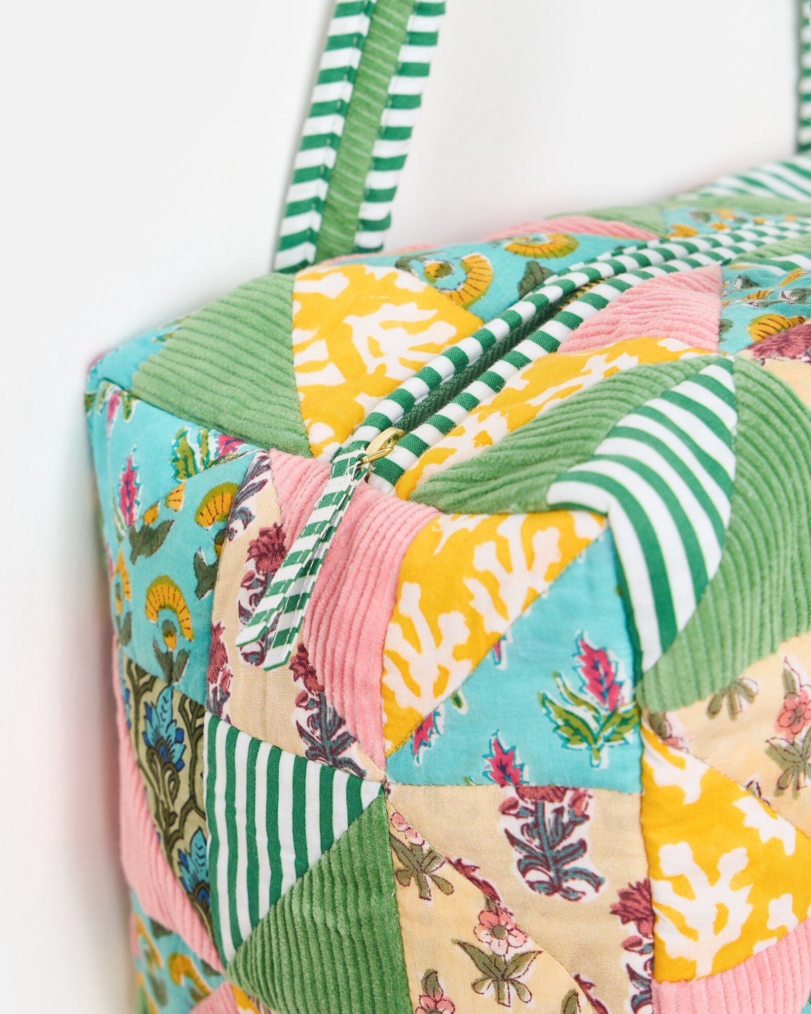 Emily Pink & Green Patchwork Quilted Bag | Oliver Bonas IE