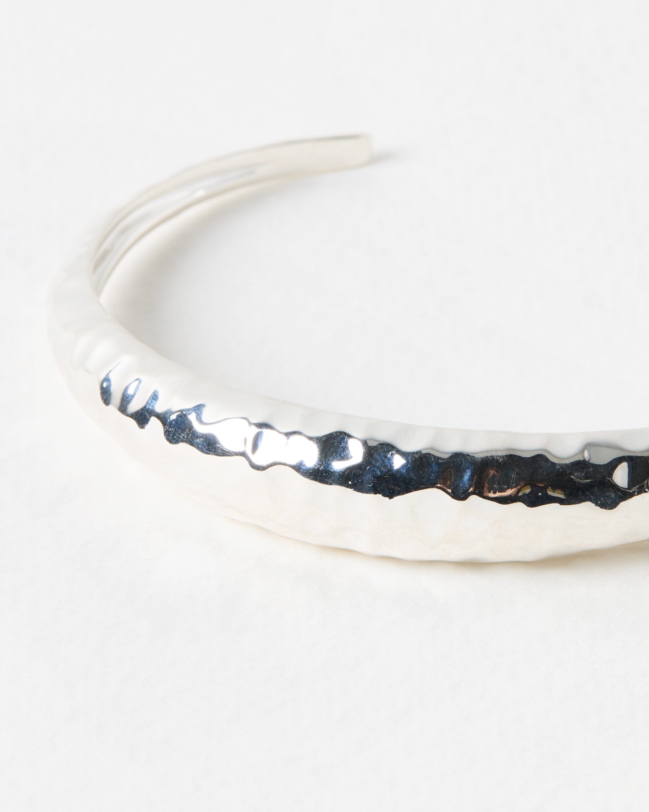 Hallie Hammered Silver Plated Bangle Oliver Bonas