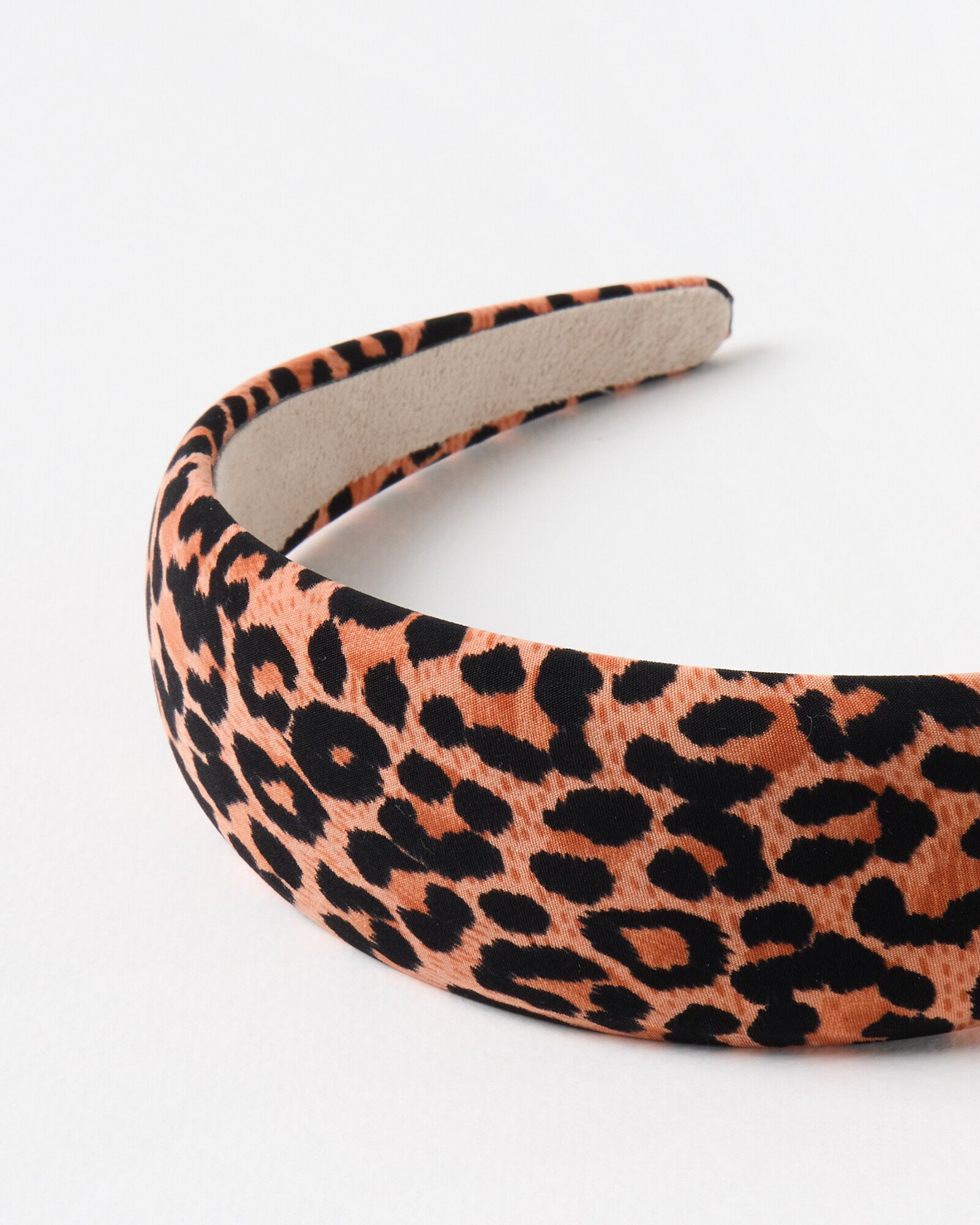Alecia Orange Animal Print Wide Headband | Oliver Bonas