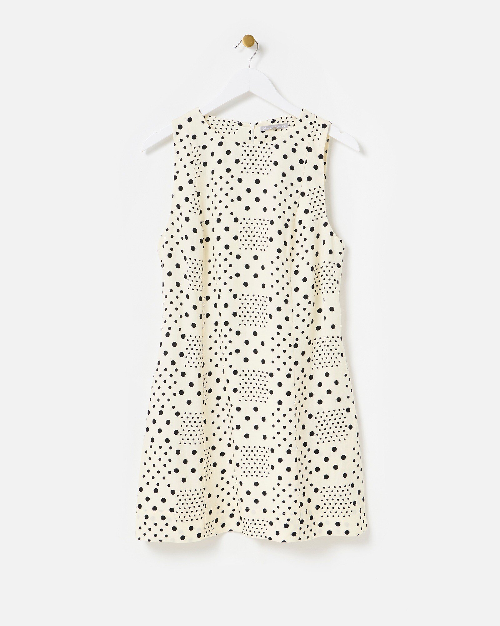 Ecru Black Spot Print Mini Shift Dress Oliver Bonas