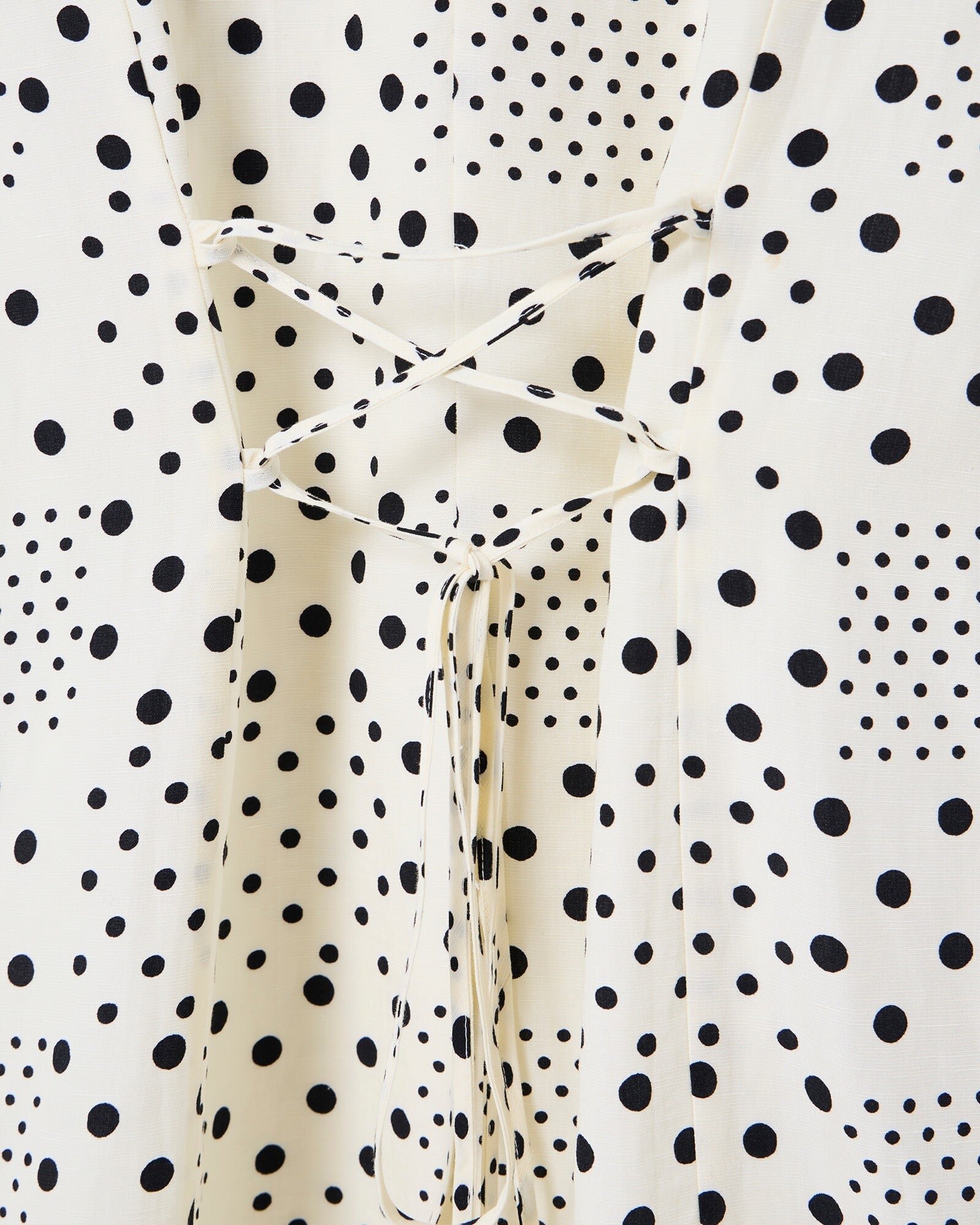 princess polly baby blue dress Puff Sleeve White Frock With Black Dots Berylove Women Ruffled Ivory Polka Dot  Dress Black Puff main image 1