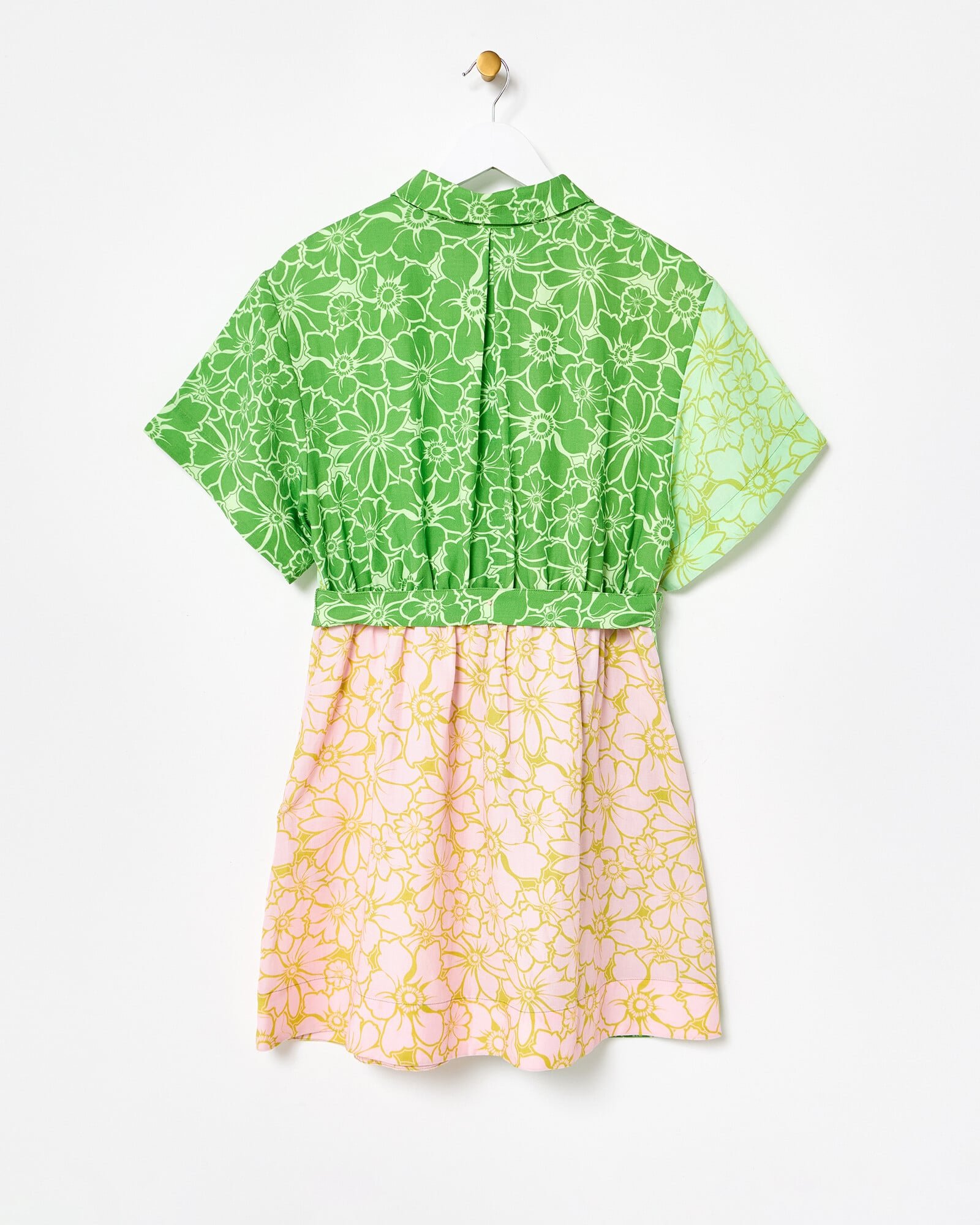 Green & Pink Floral Mini Dress | Oliver Bonas
