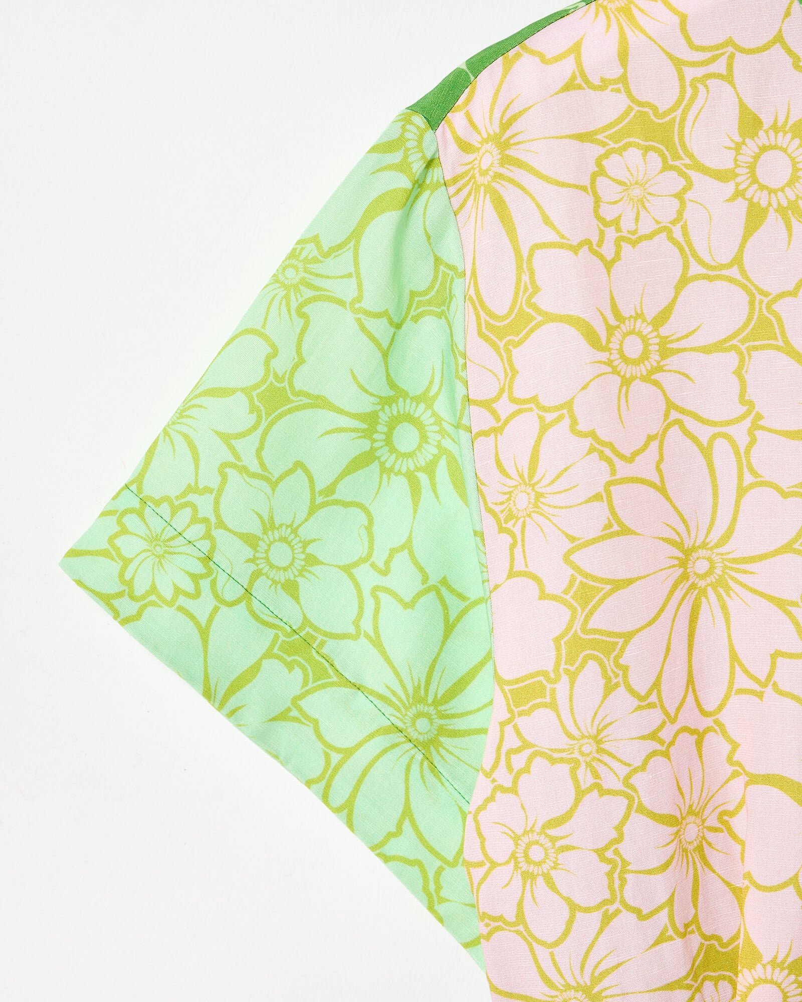 Green & Pink Floral Mini Dress | Oliver Bonas Green & Pink Floral Mini Dress | Oliver Bonas