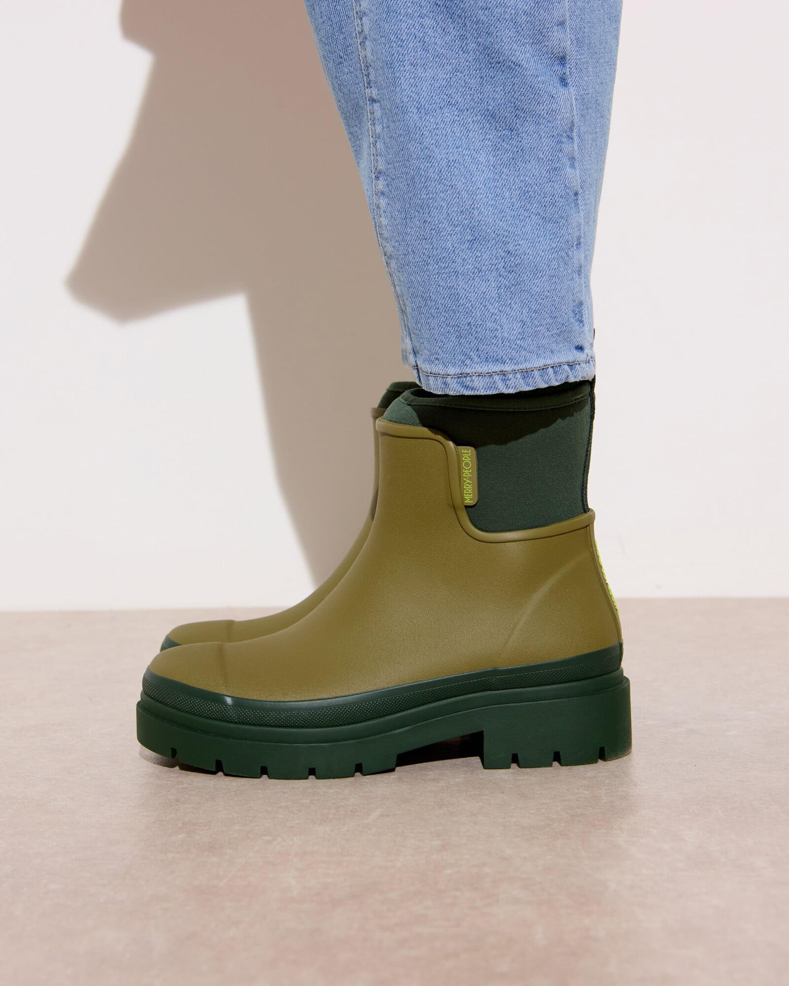Merry People Khaki Green Tully Ankle Wellington Boots | Oliver Bonas