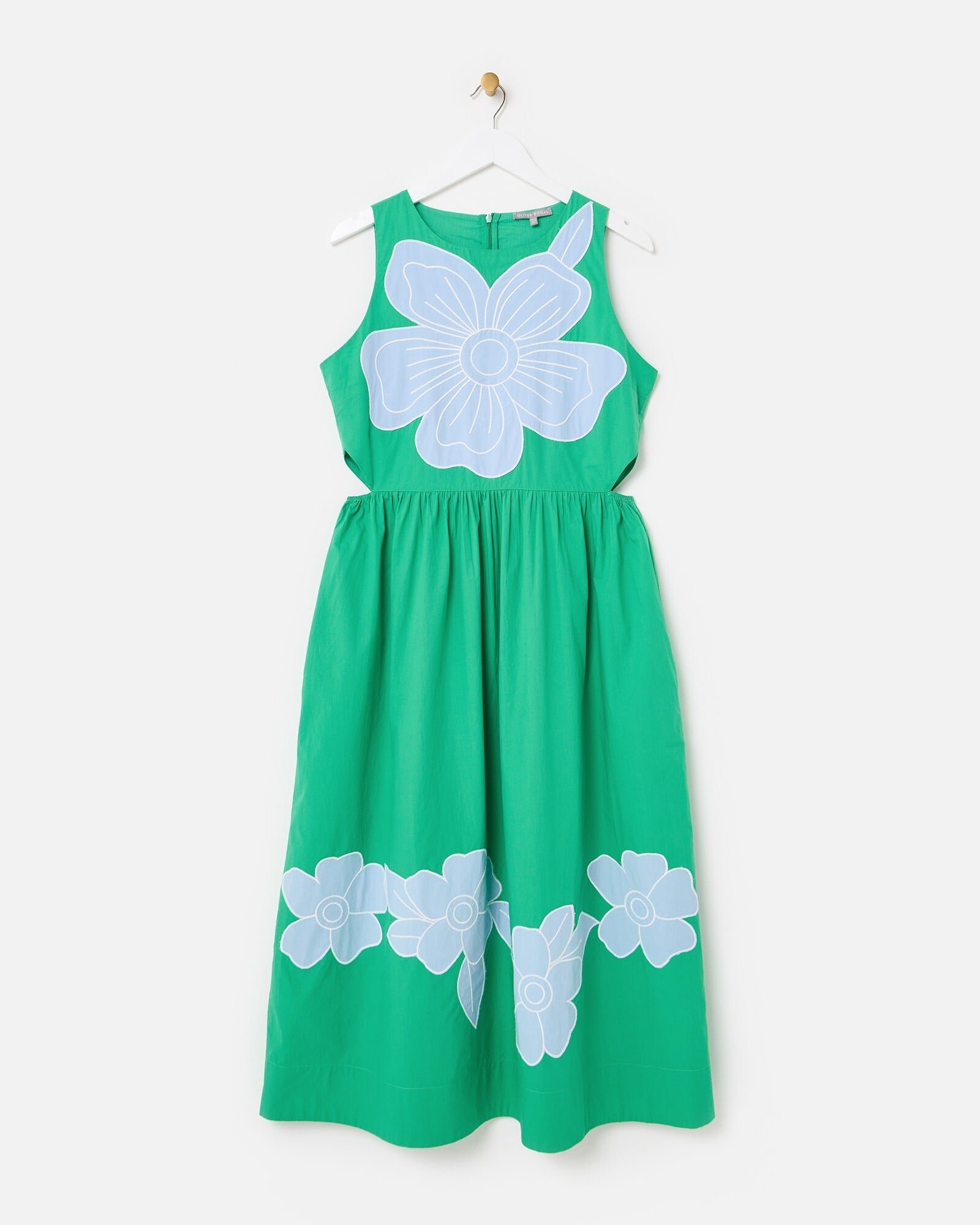 Green & White Striped Mini Smock Dress | Oliver Bonas