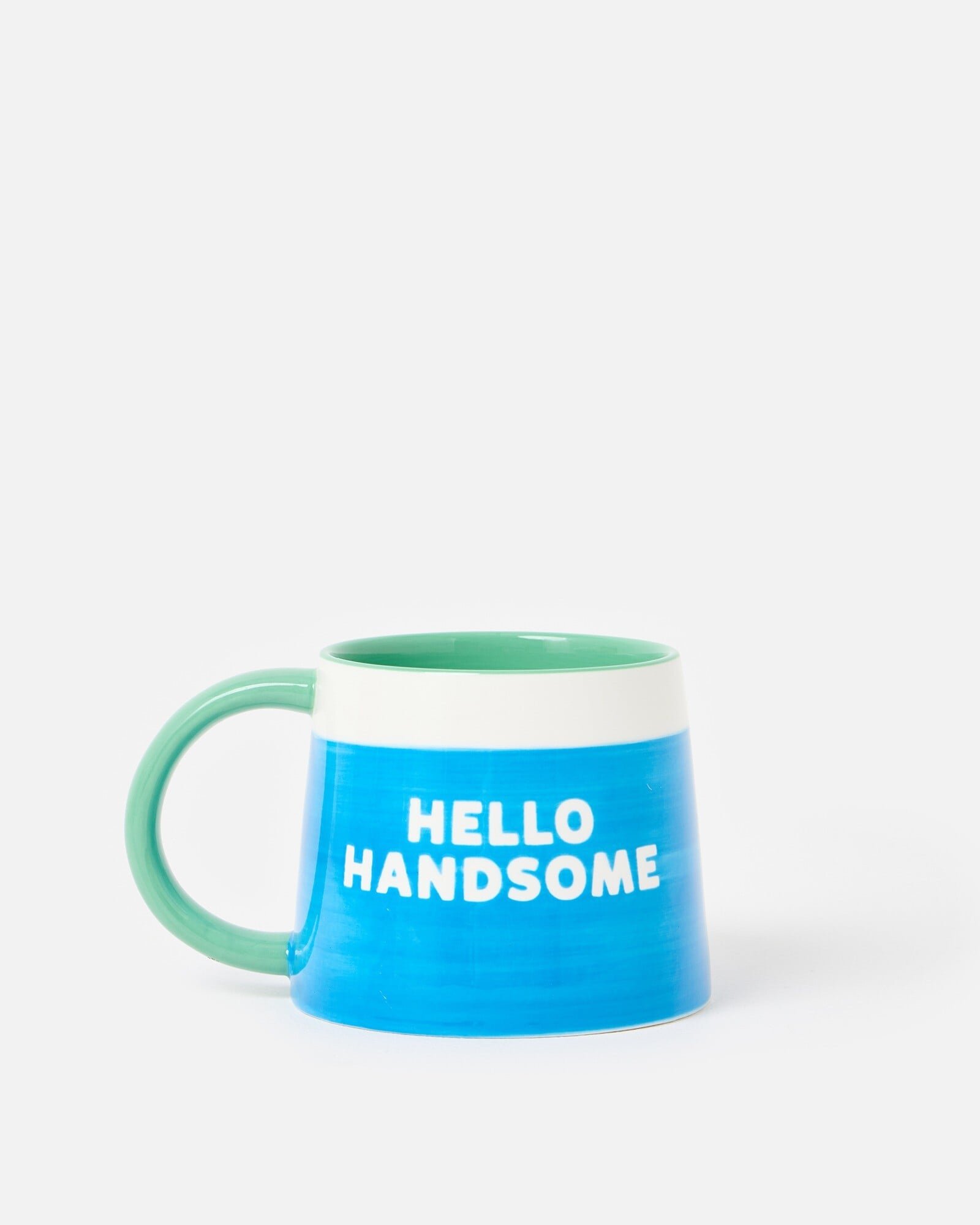 Mug Drôle 'The Hubby' Moustache - Bleu & Blanc - Idée Cadeau Pour Lui