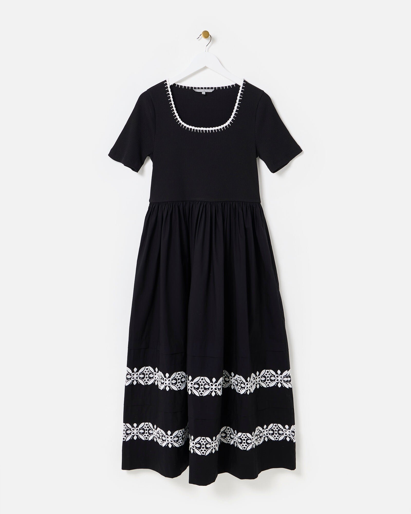 flutter sleeve embroidered dress Pink Flutter Sleeve Embroidered Midi Dress main image 1