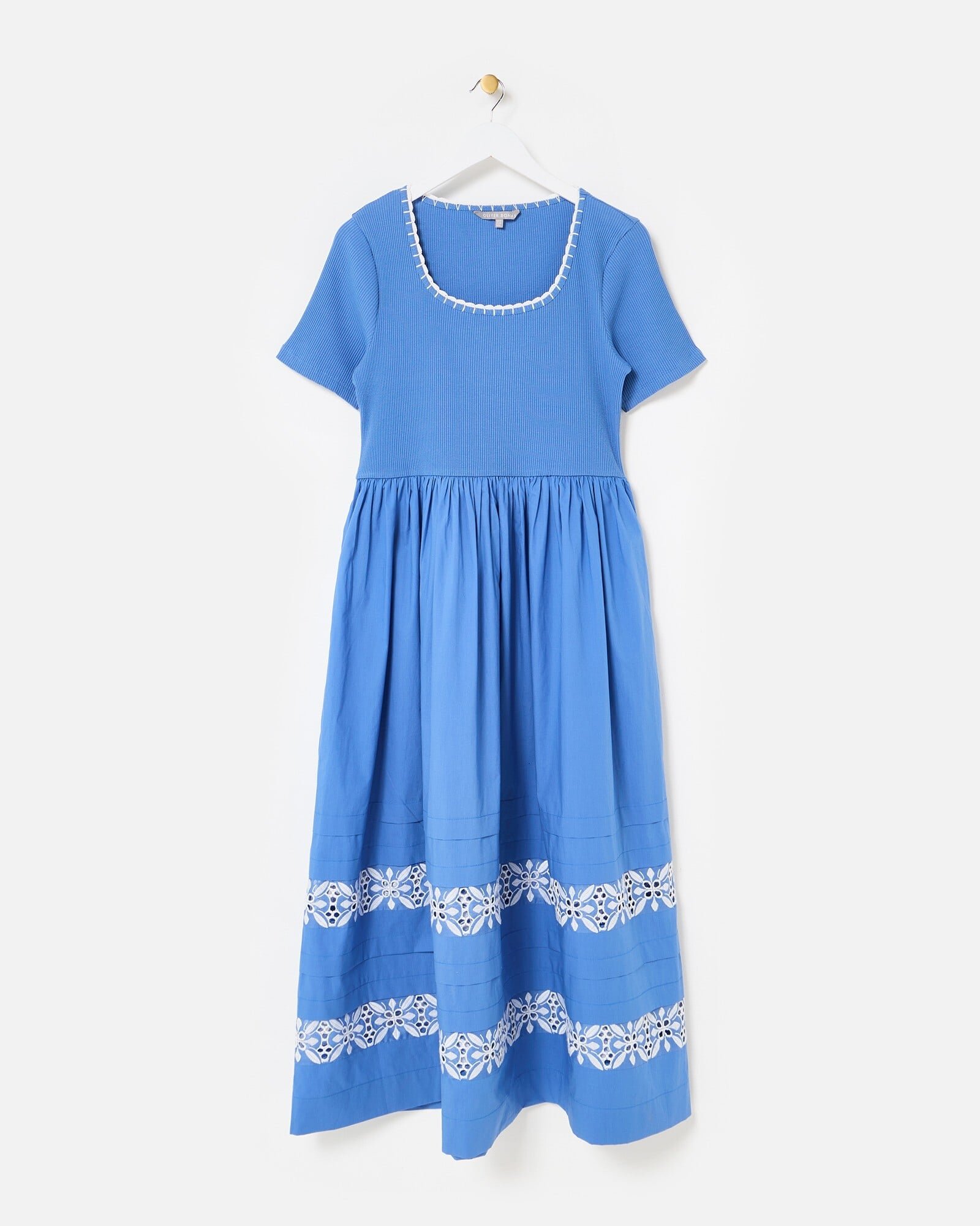 green emerald velvet dress Blue midi dress with floral embroidery FELICITE – Bizuu main image 0