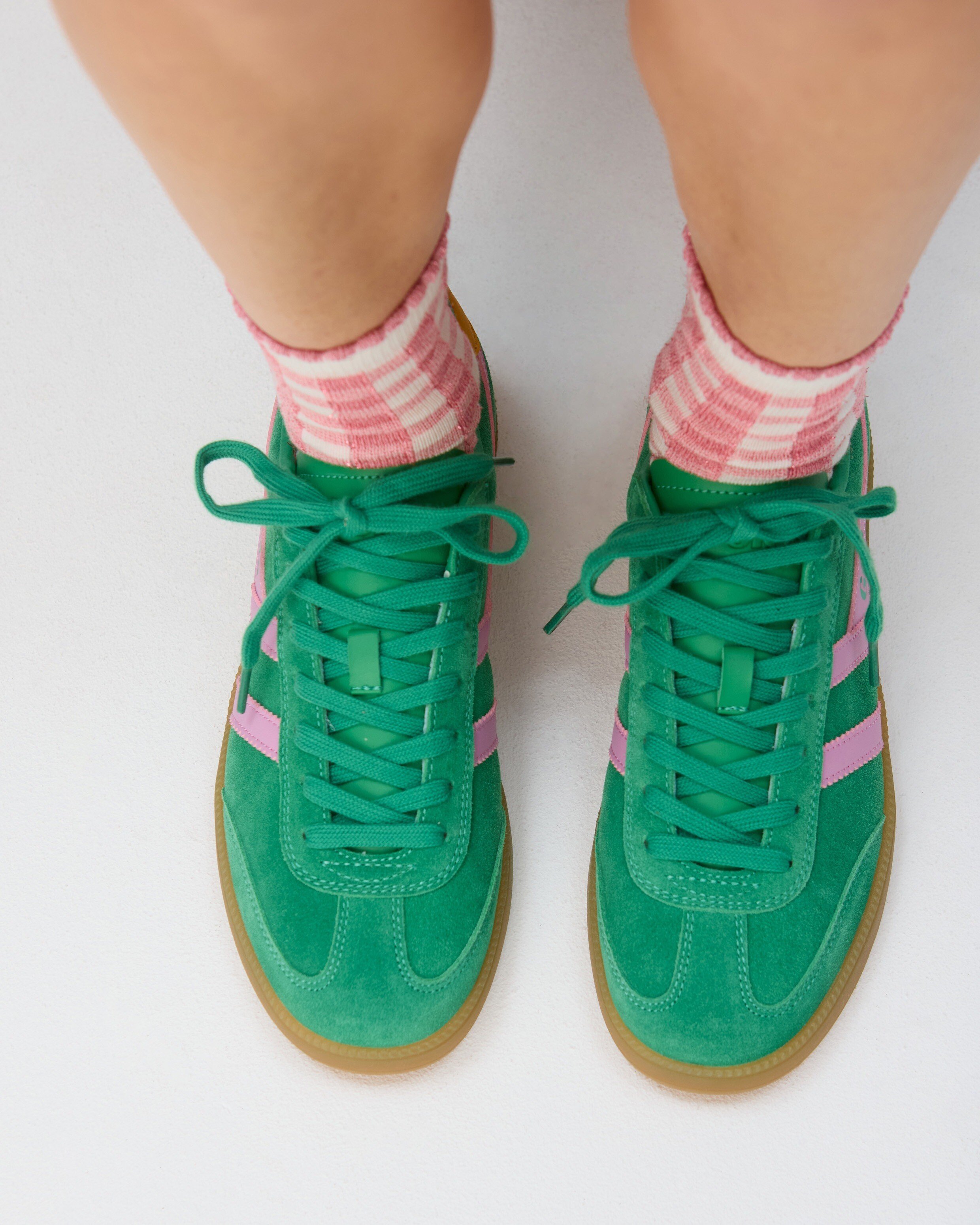 Gola Viper Jade Green & Candy Pink Trainers | Oliver Bonas