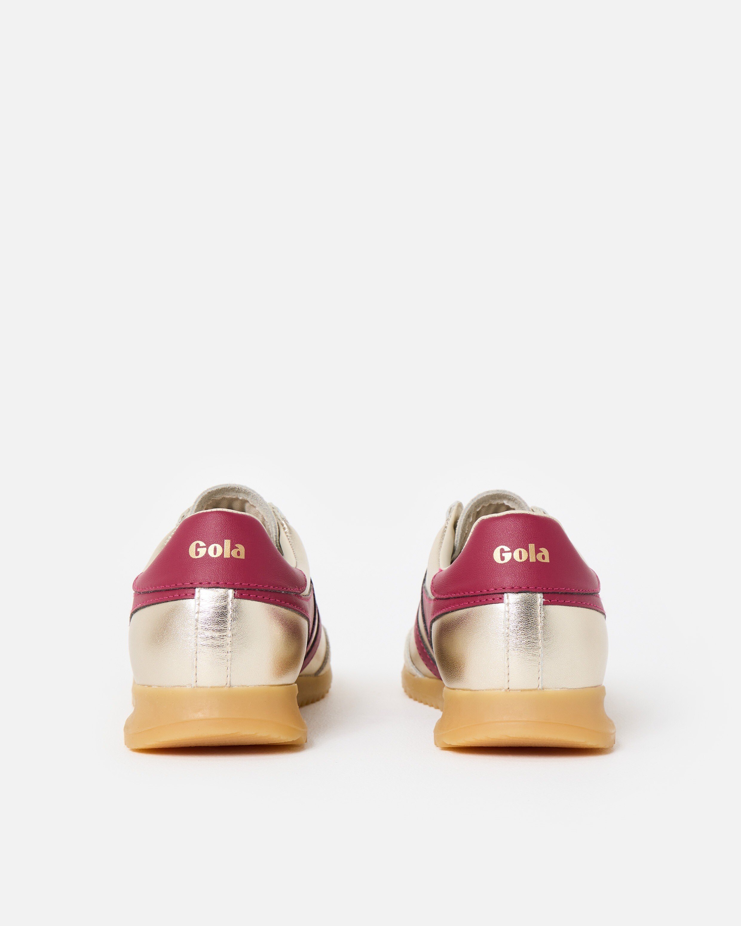 Gola Torpedo Glimmer Gold Metallic & Red Trainers | Oliver Bonas