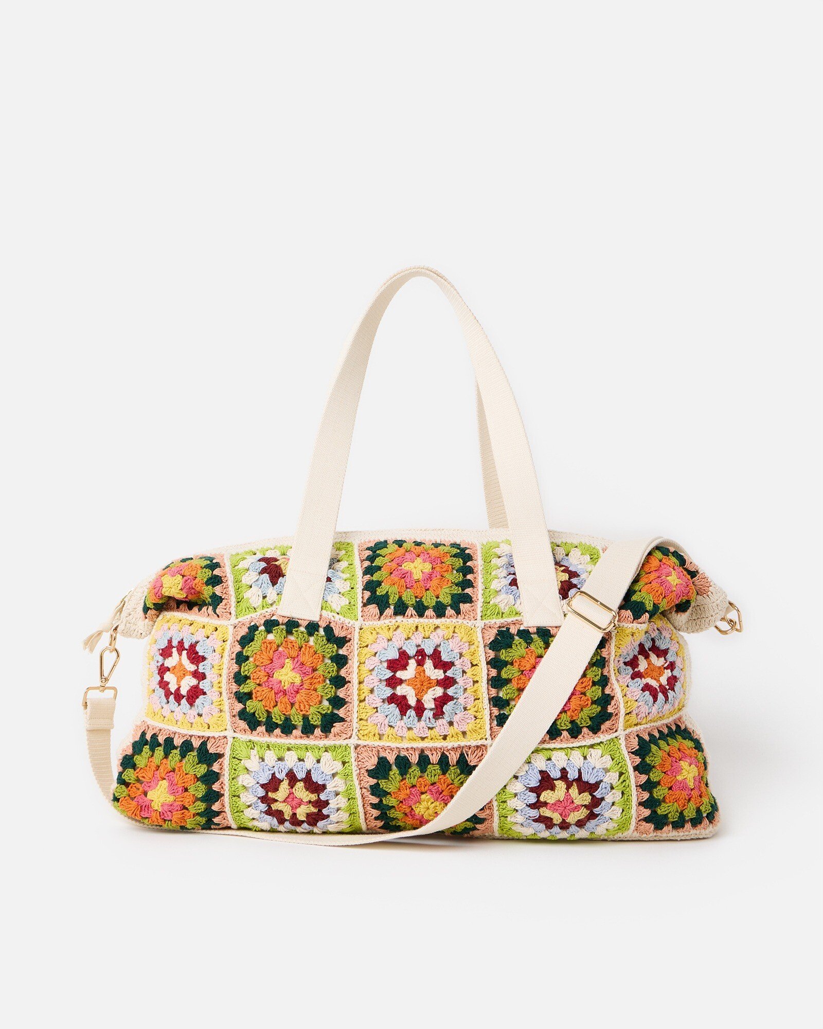 Mika Square Crochet Weekend Bag Oliver Bonas