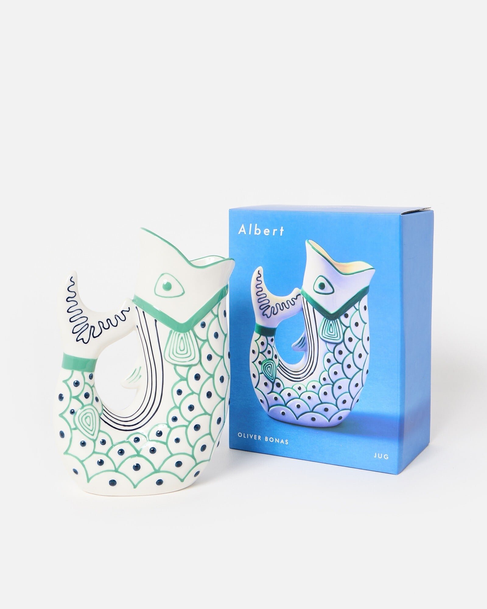 Albert Large White Fish Jug | Oliver Bonas