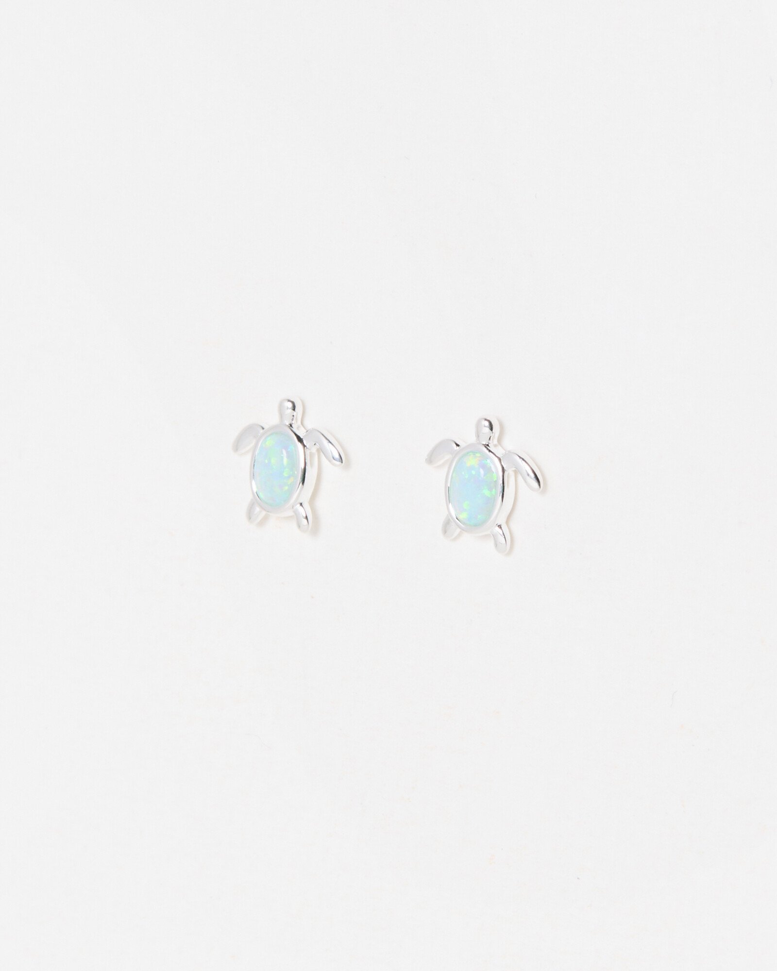 Terry Turtle Sterling Silver Opalite Stud Earrings Oliver Bonas