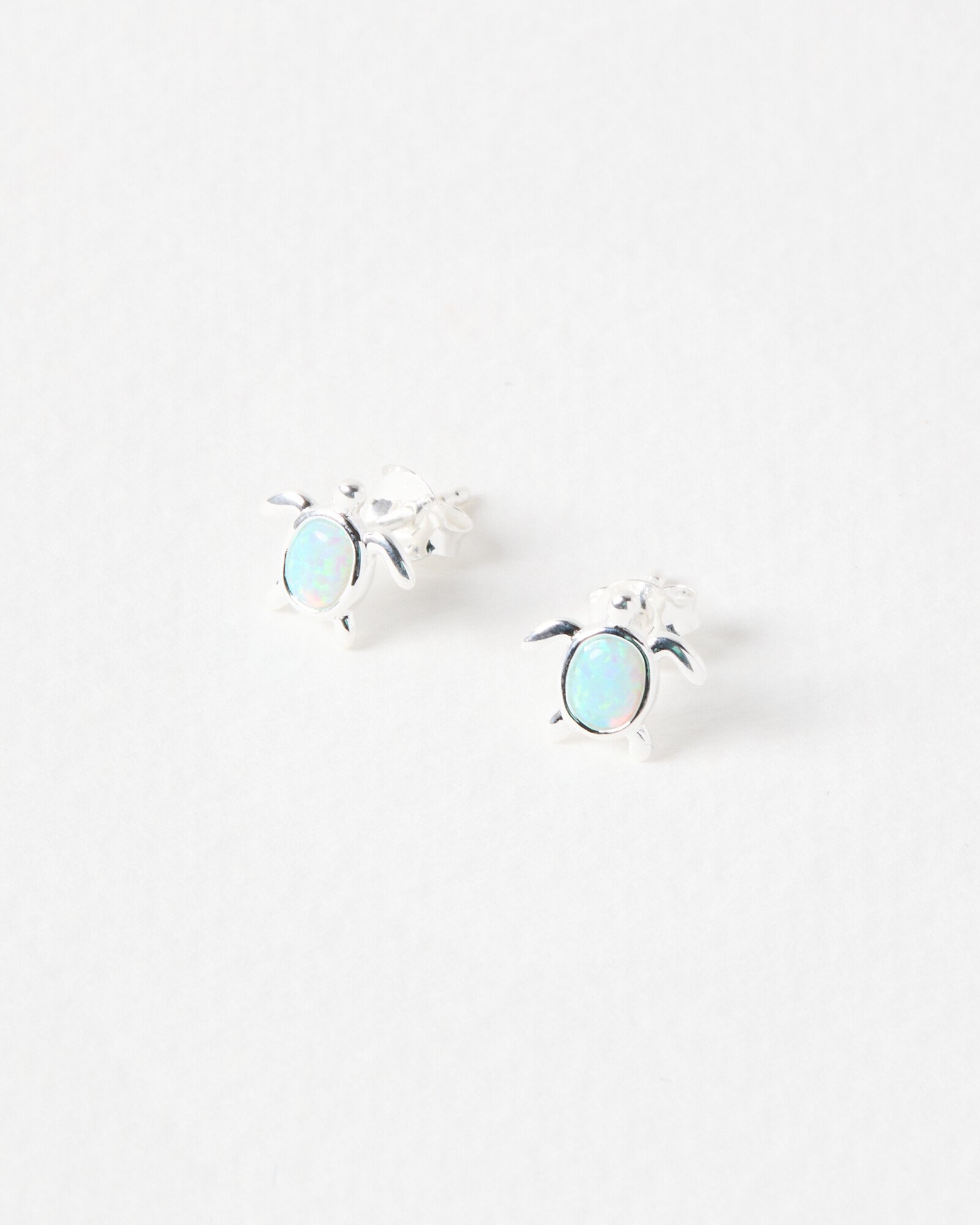 Terry Turtle Sterling Silver Opalite Stud Earrings Oliver Bonas
