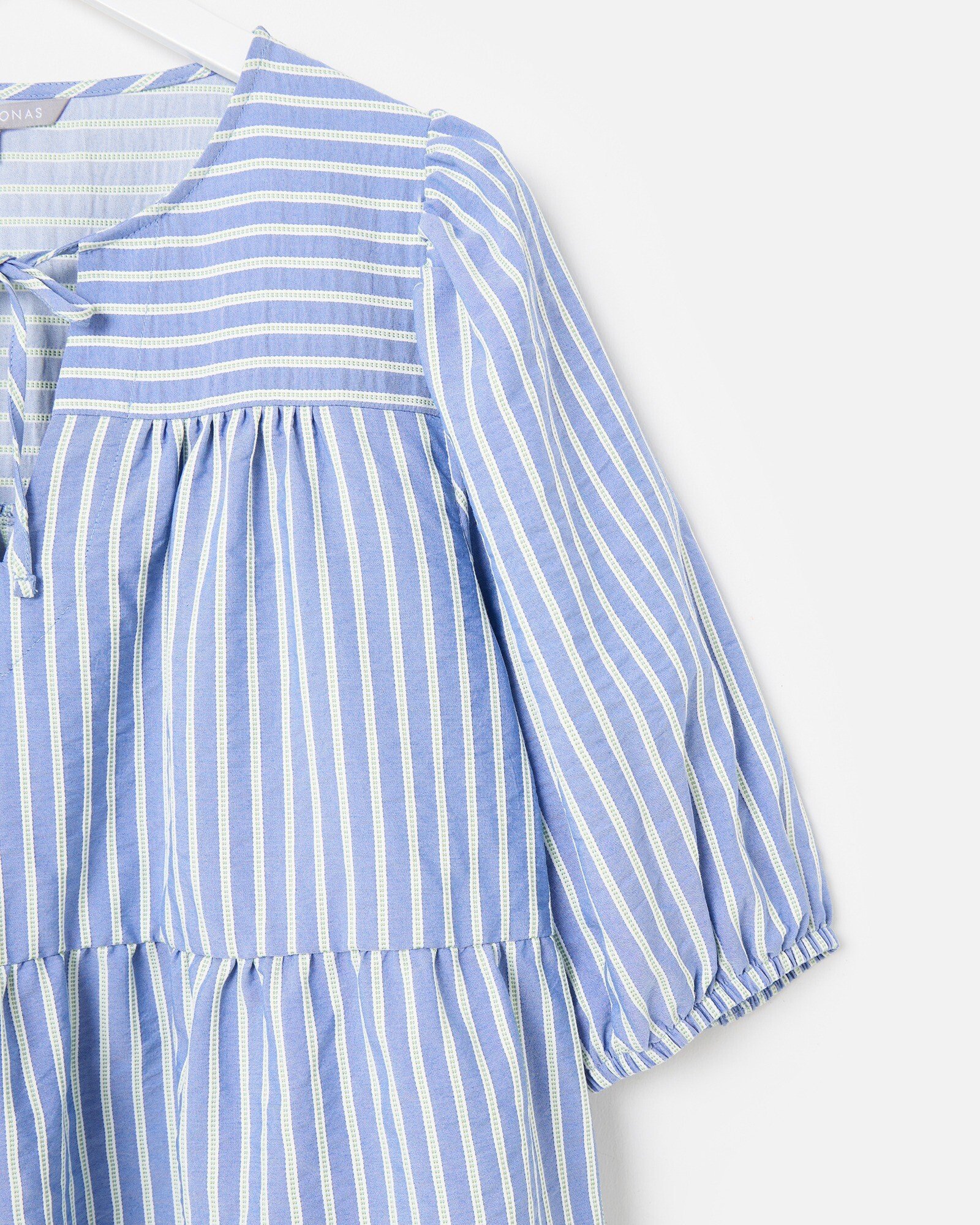 Blue Green Striped Peplum Blouse Oliver Bonas IE