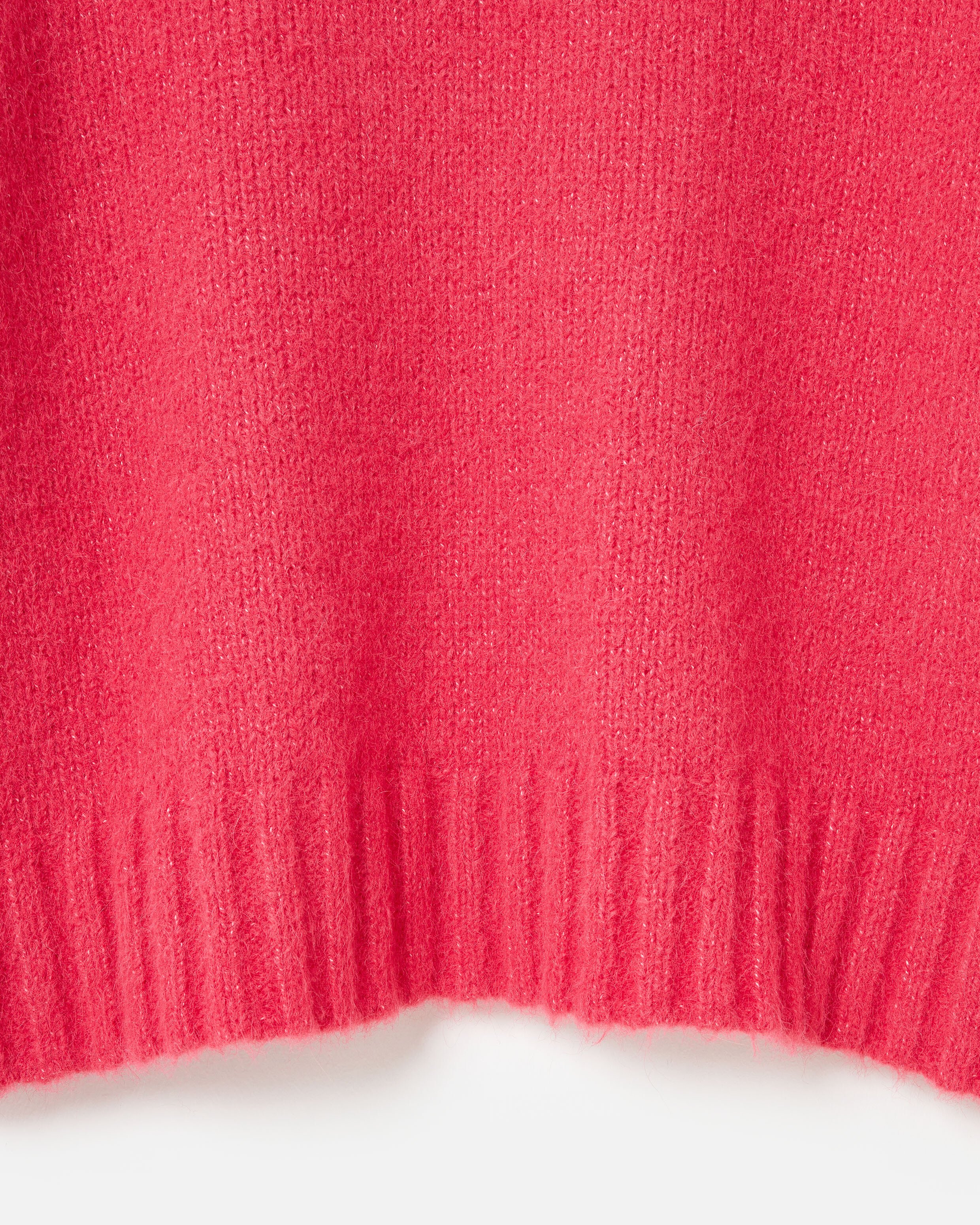 Hot Pink Frill Collar Knitted Jumper Oliver Bonas
