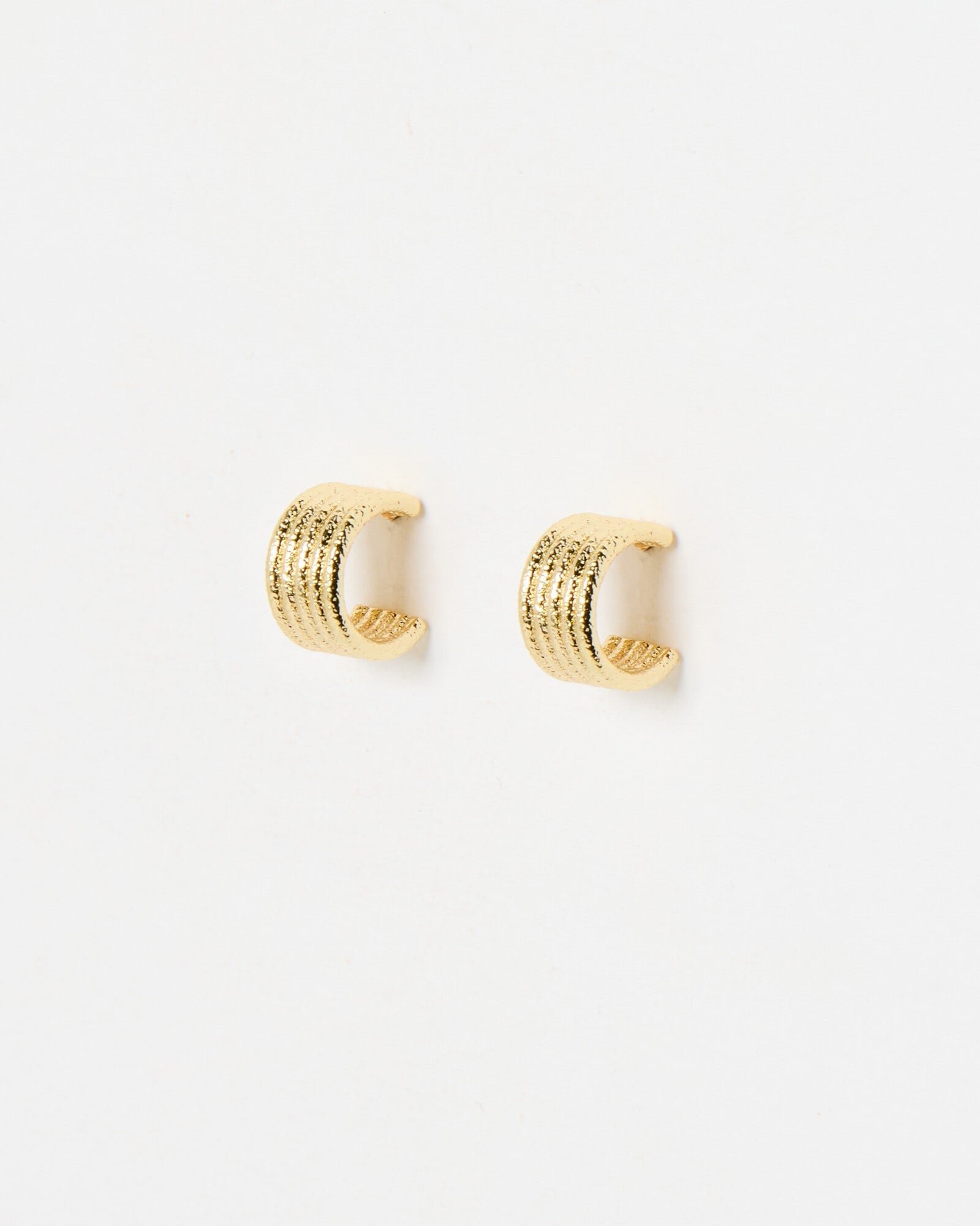 Kalia Engraved Gold Tone Small Hoop Earrings | Oliver Bonas