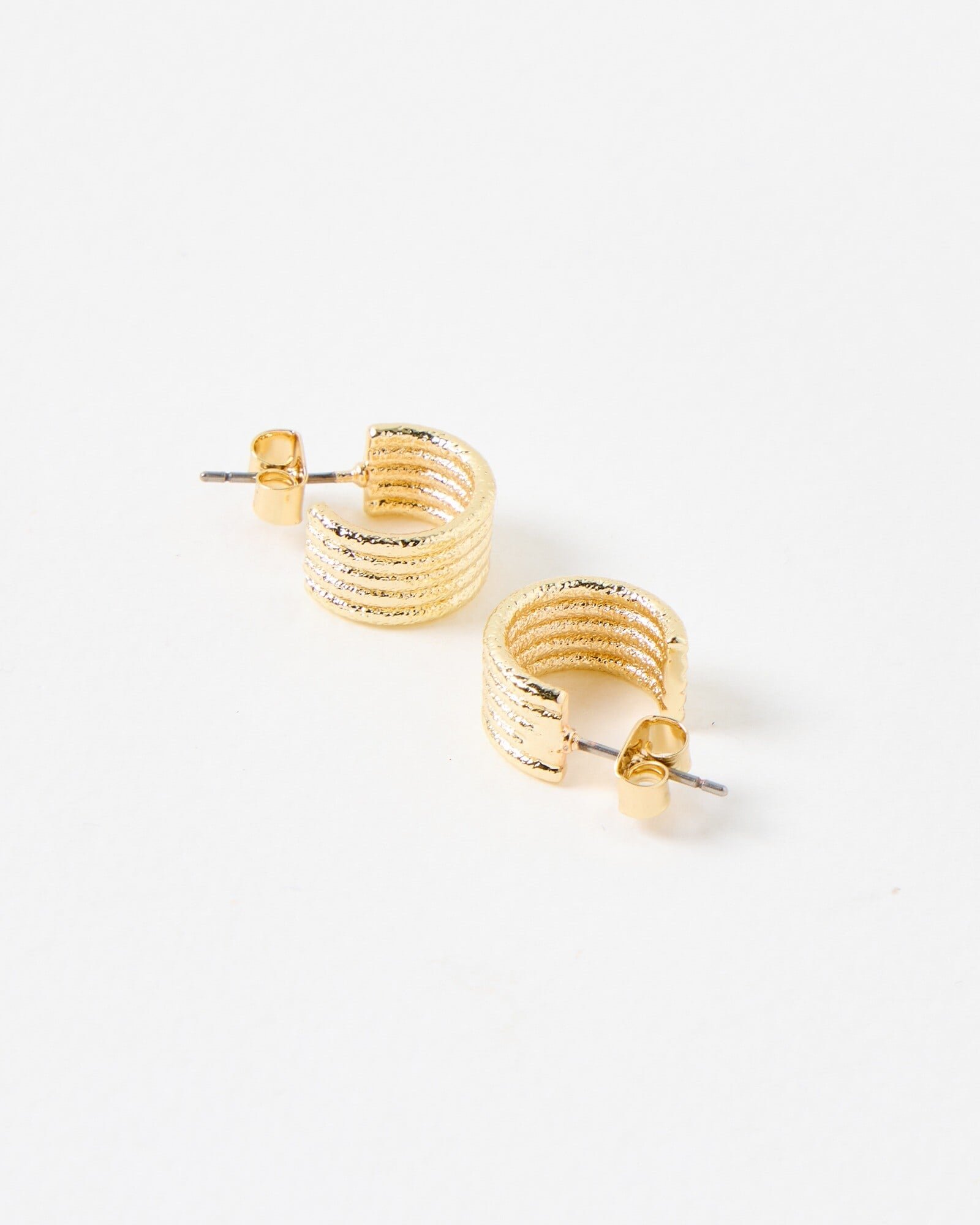 Kalia Engraved Gold Tone Small Hoop Earrings | Oliver Bonas