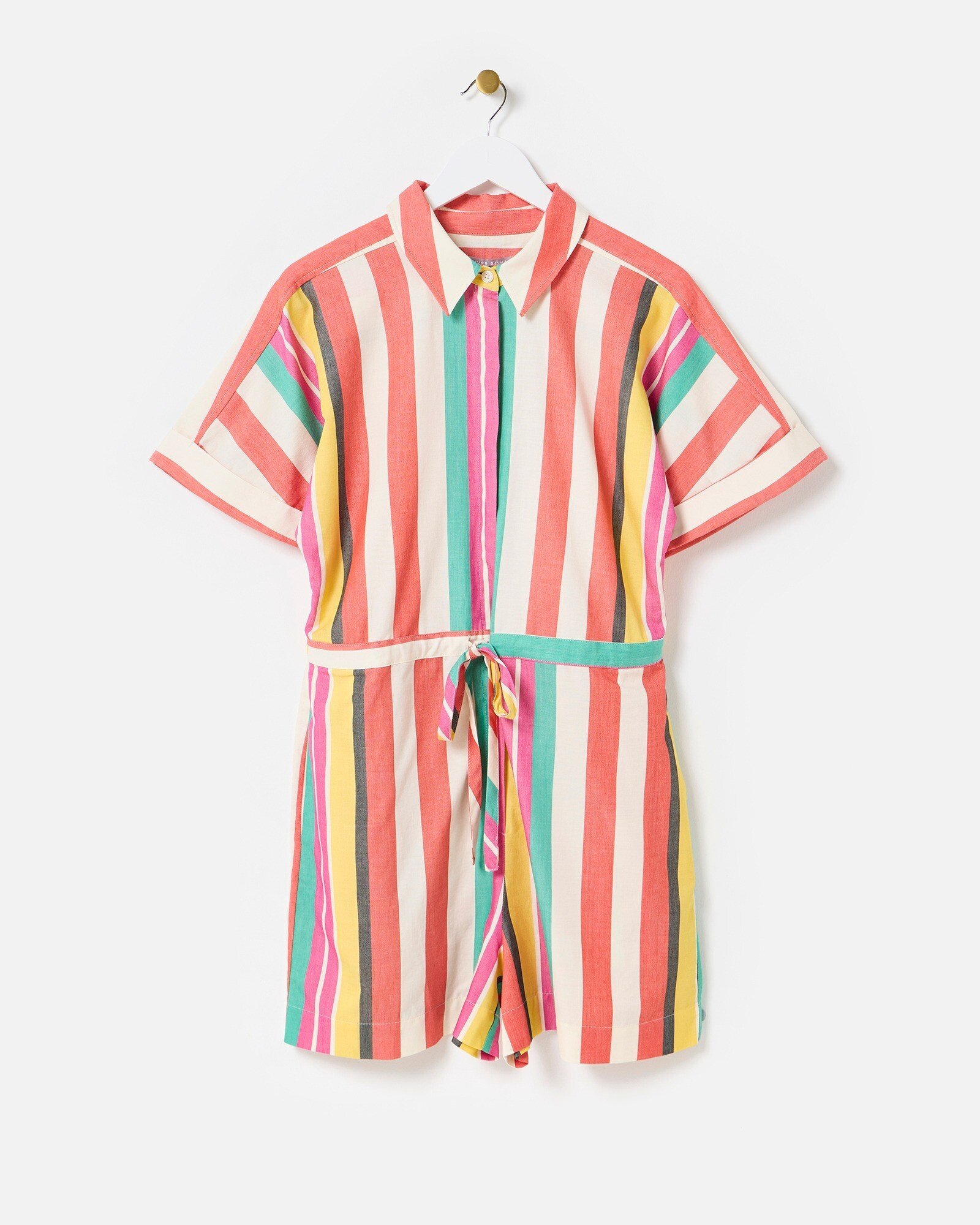 Multicoloured Striped Shirt Playsuit Oliver Bonas